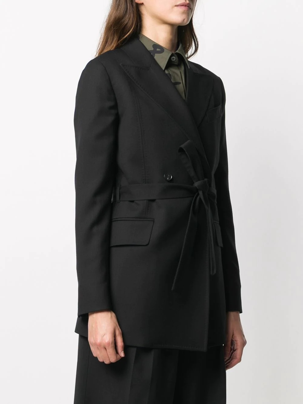 belted wool coat - 3