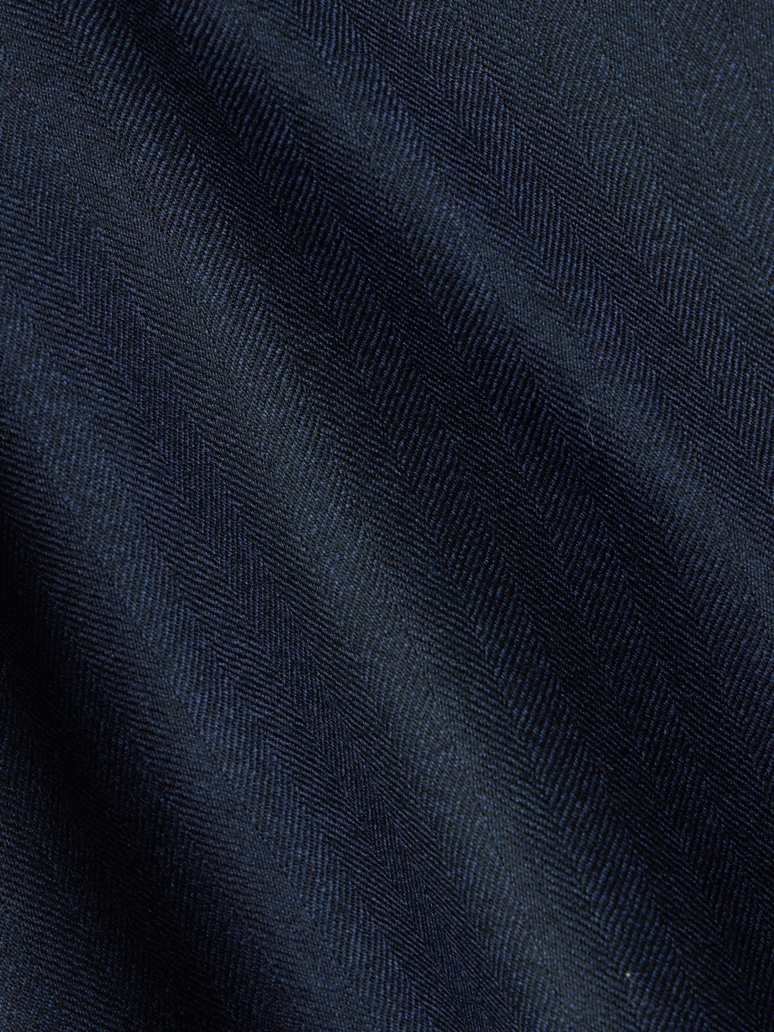 Sussex herringbone wool midi skirt Navy - 4