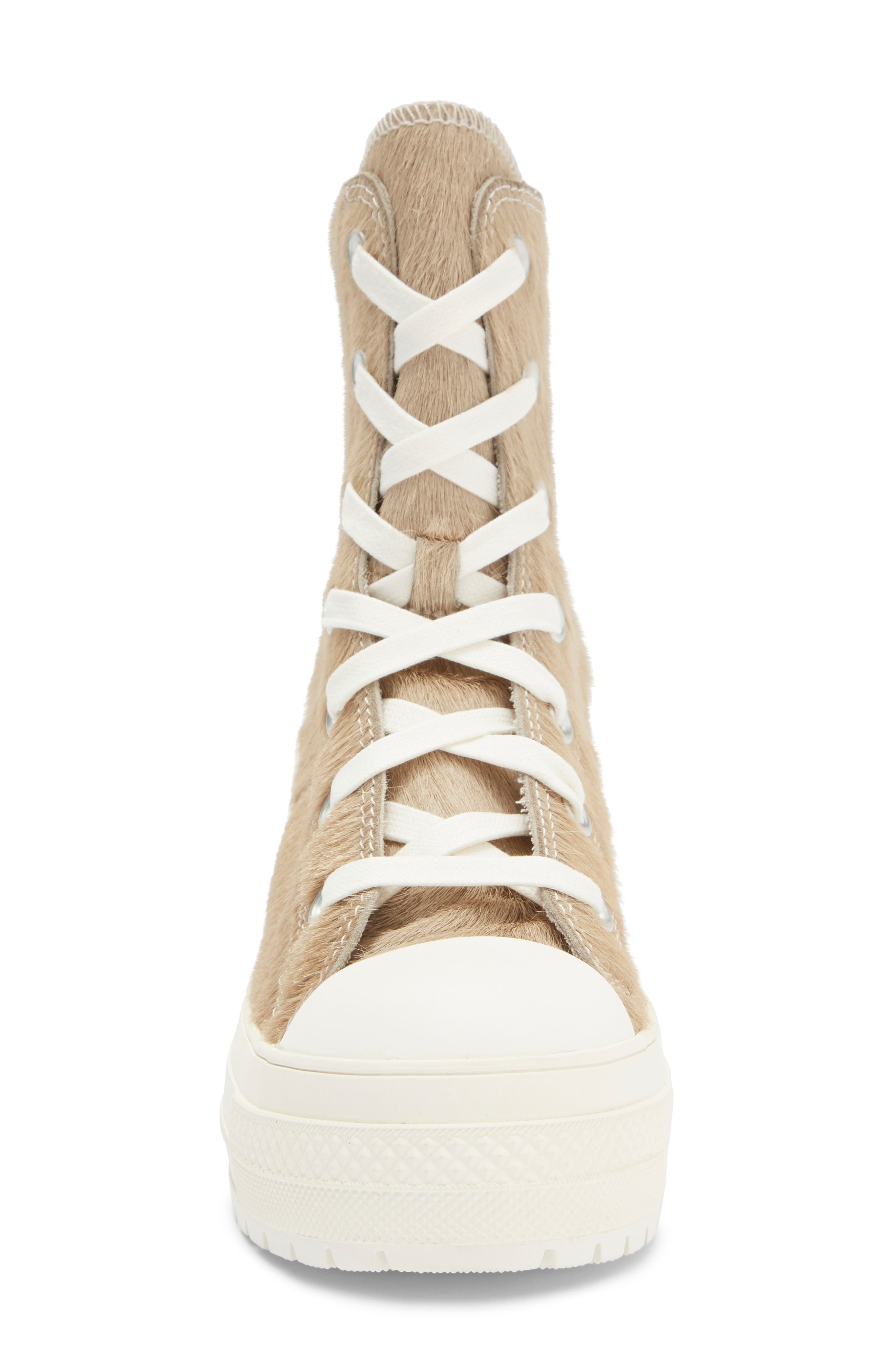 Converse Chuck 70 De Luxe Genuine Calf Hair Block Heel Sneaker in Warm Clay/Egret Calf Hair at Nords - 5