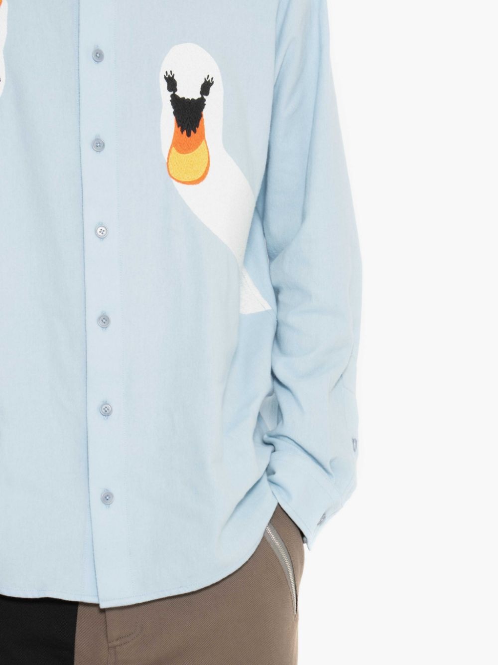 SWAN EMBROIDERED CLASSIC FIT SHIRT - 5