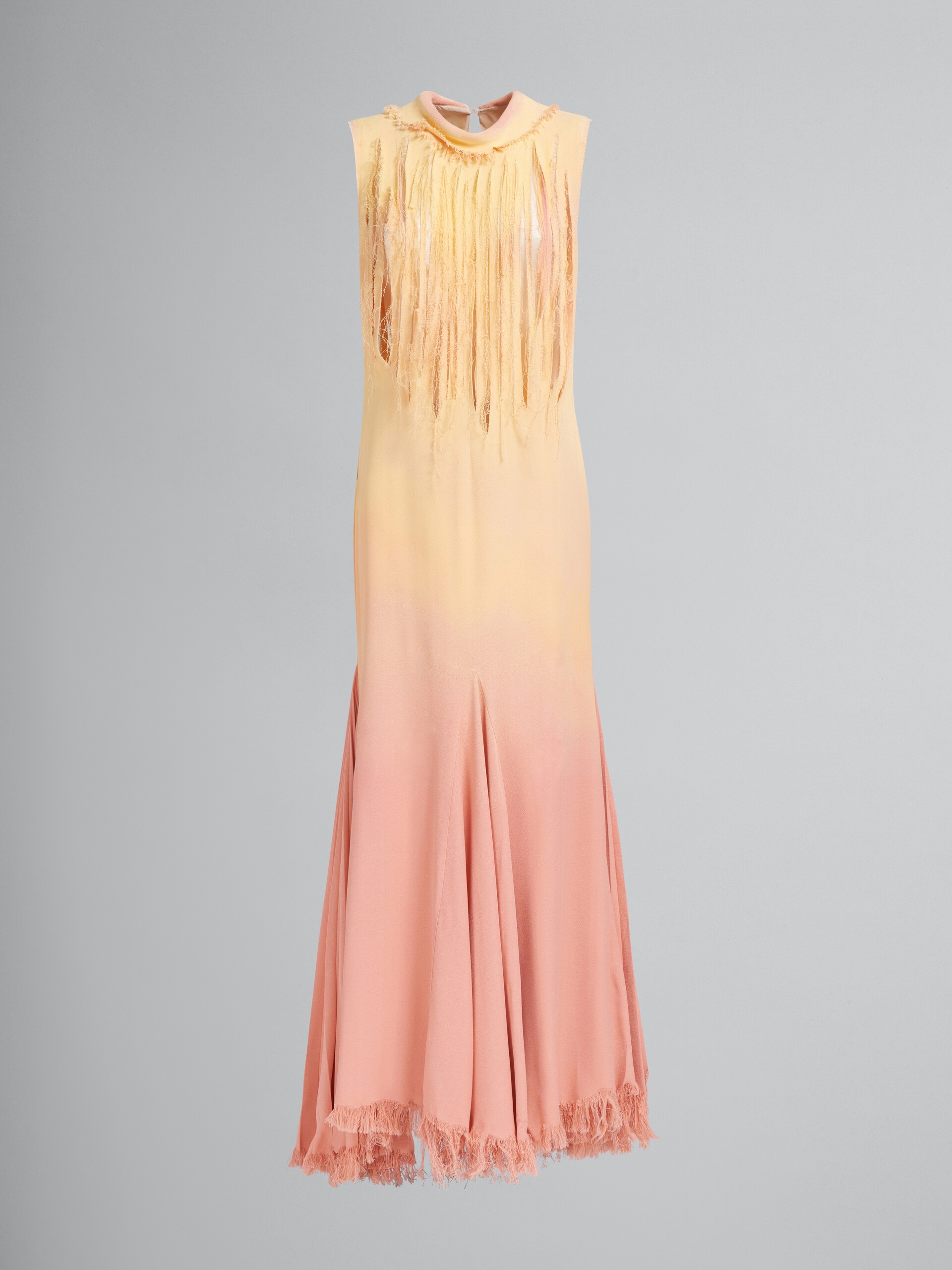 PINK AND YELLOW MERMAID DRESS WITH SLASHES - 1