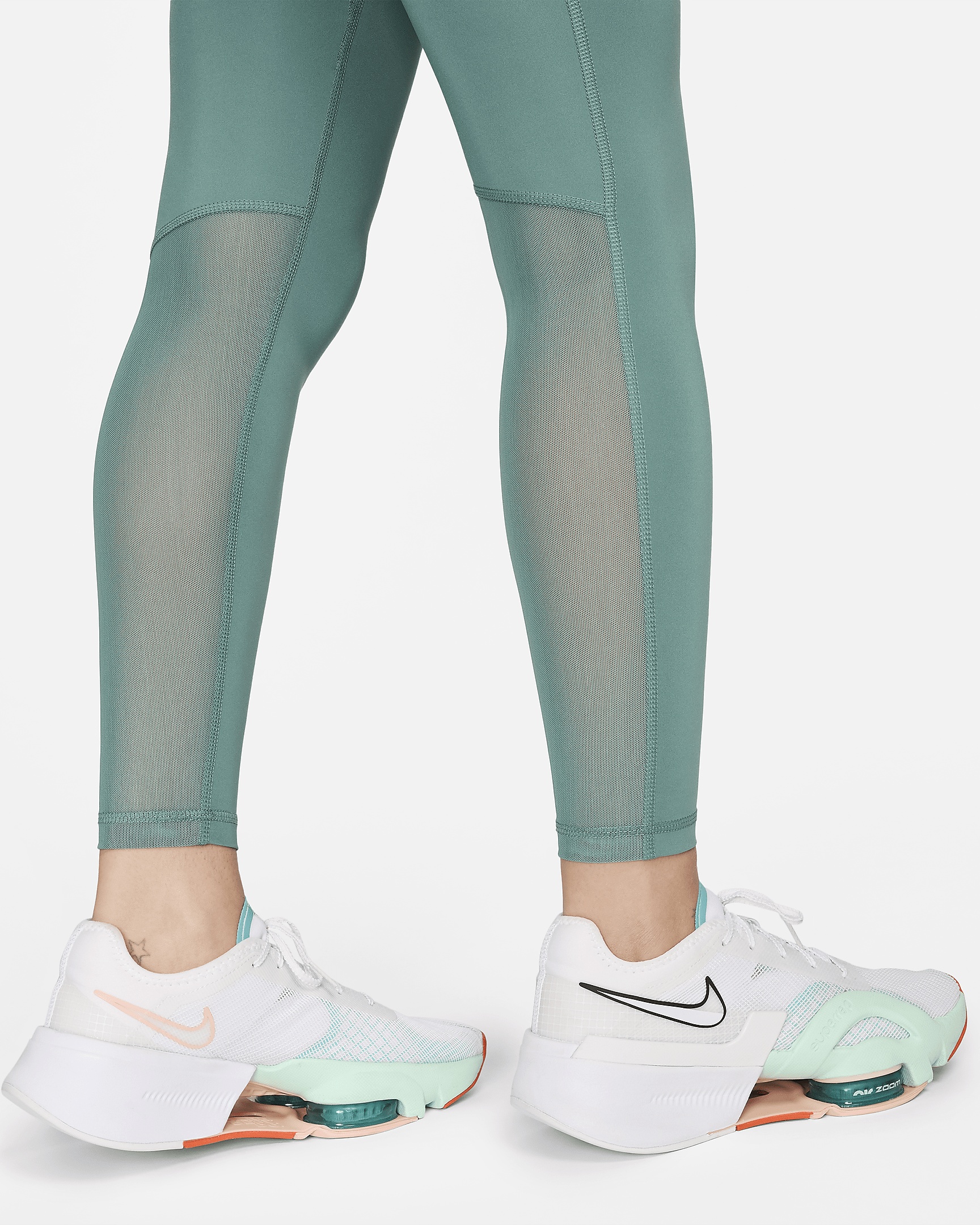 Women's Nike Pro Mid-Rise Mesh-Paneled Leggings - 5