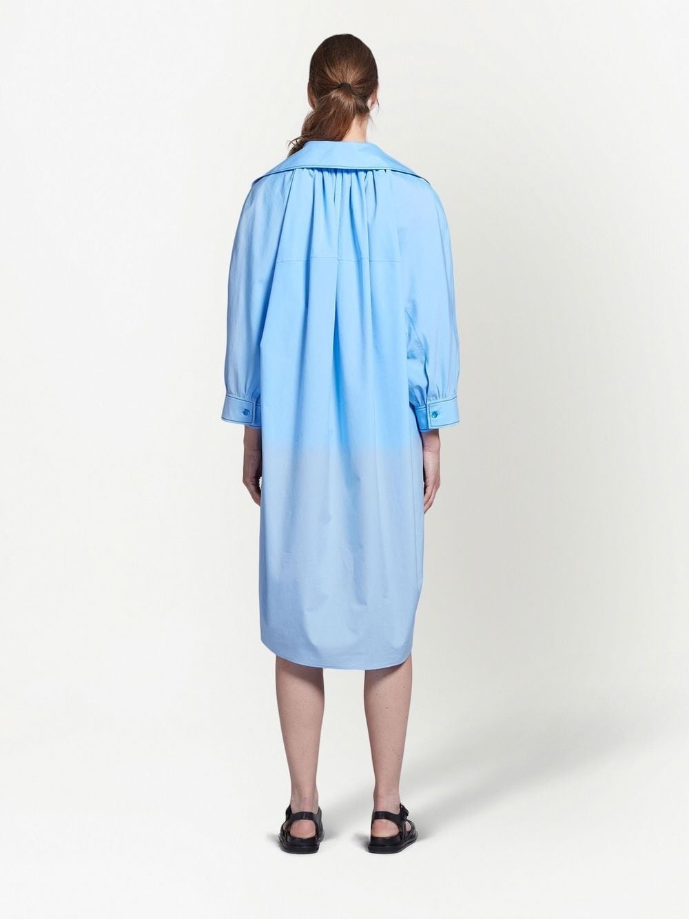 logo-embroidered long-sleeve dress - 4