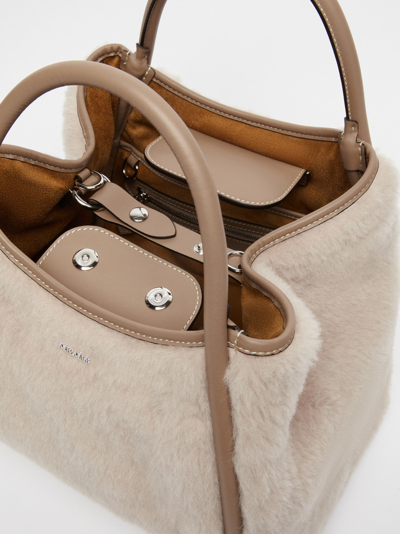 TMARINS1 Small Marine Bag in alpaca and wool Teddy fabric 5