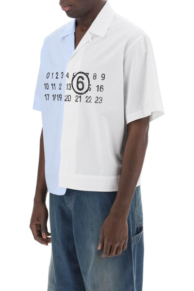 MM6 Maison Margiela NUMBERS PRINT SPLICED SHORT-SLEEVED SHIRT outlook