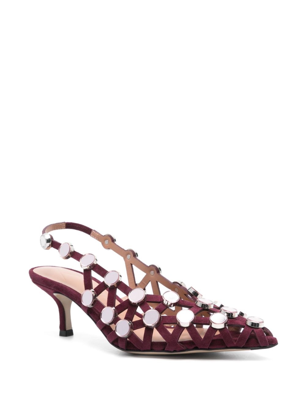 50mm Grid slingback pumps - 2