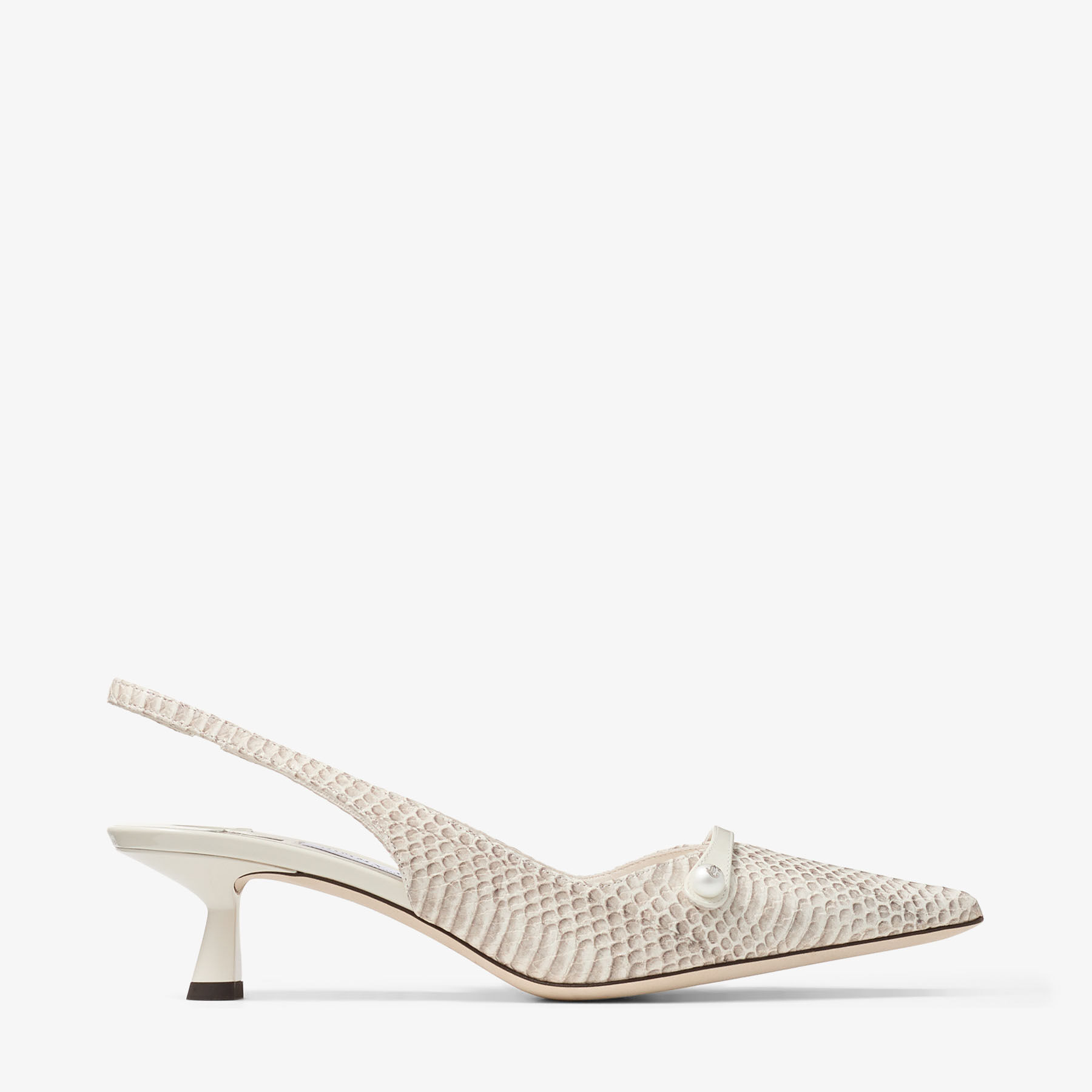 Amita 45
Roccia Aspide Snake Printed Leather Slingback - 1
