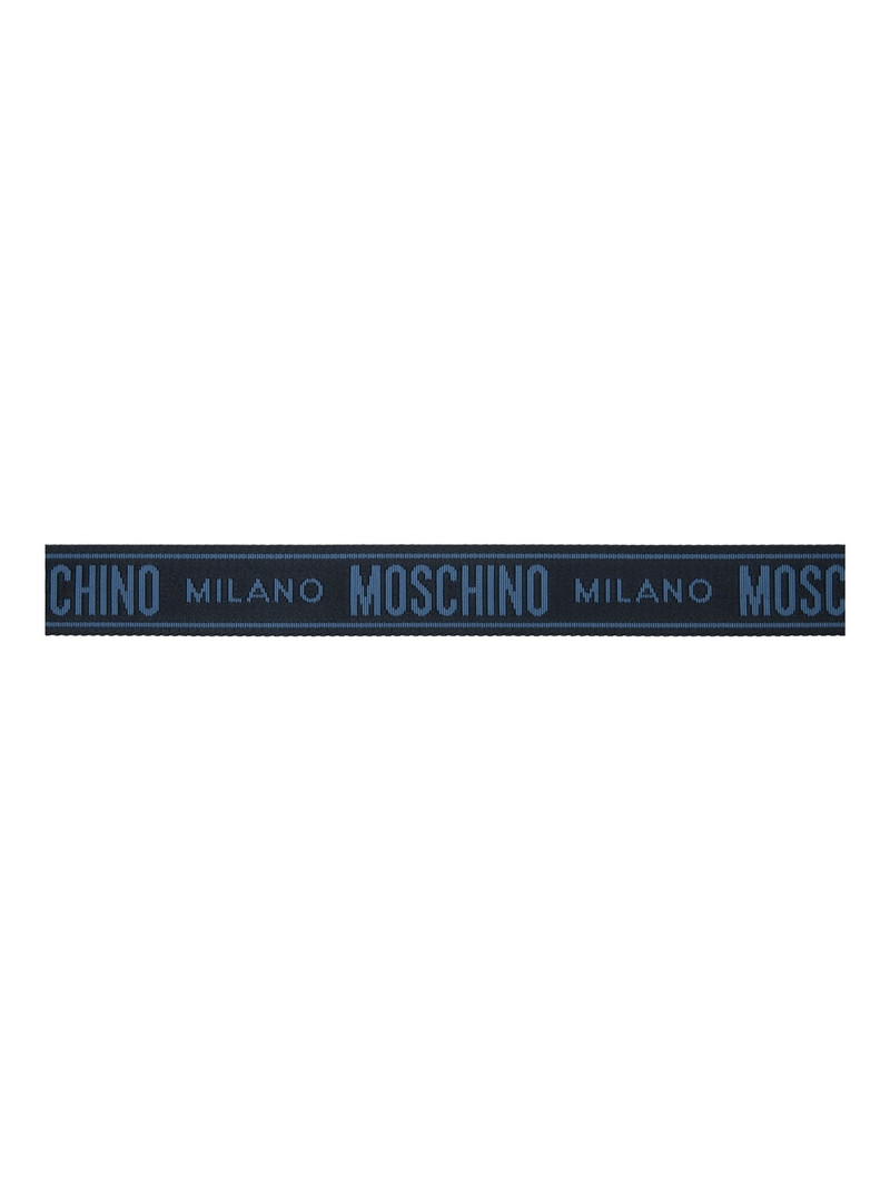 Moschino Black & Blue Jacquard Logo Belt outlook