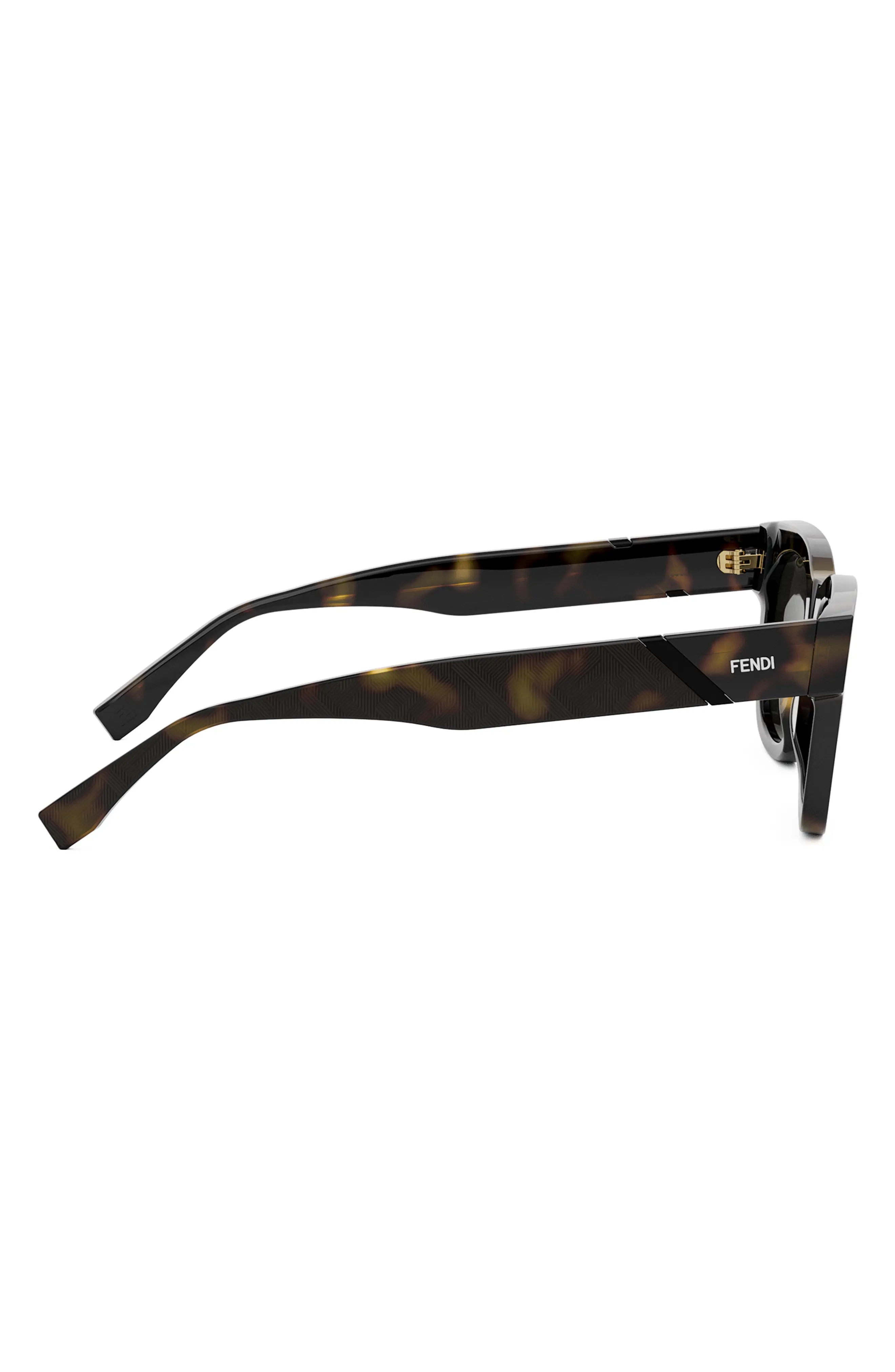 'Fendi Diagonal 51mm Square Sunglasses in Dark Havana /Smoke - 6