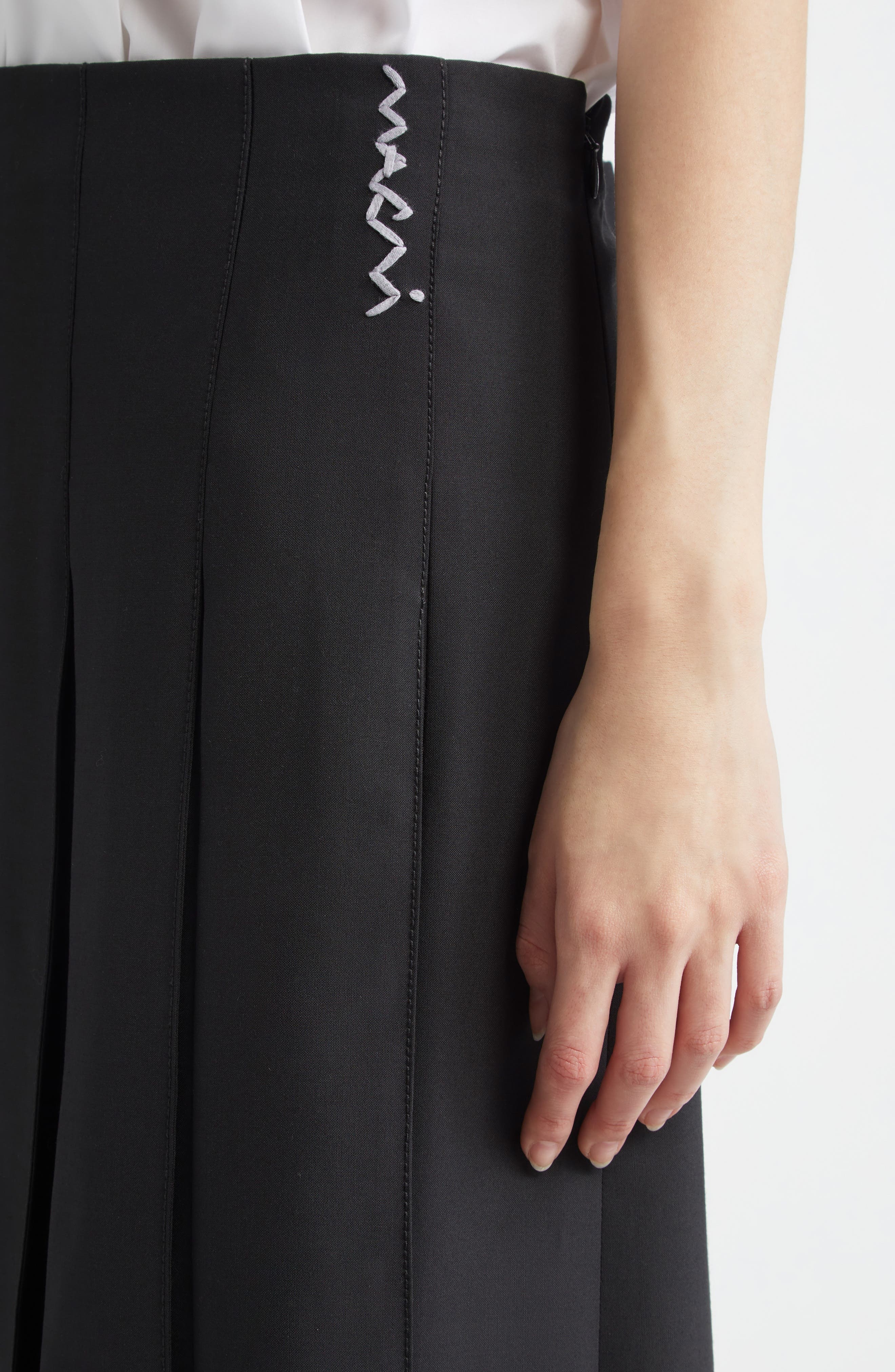 Marni Pleated Front Skirt in Black at Nordstrom - 5