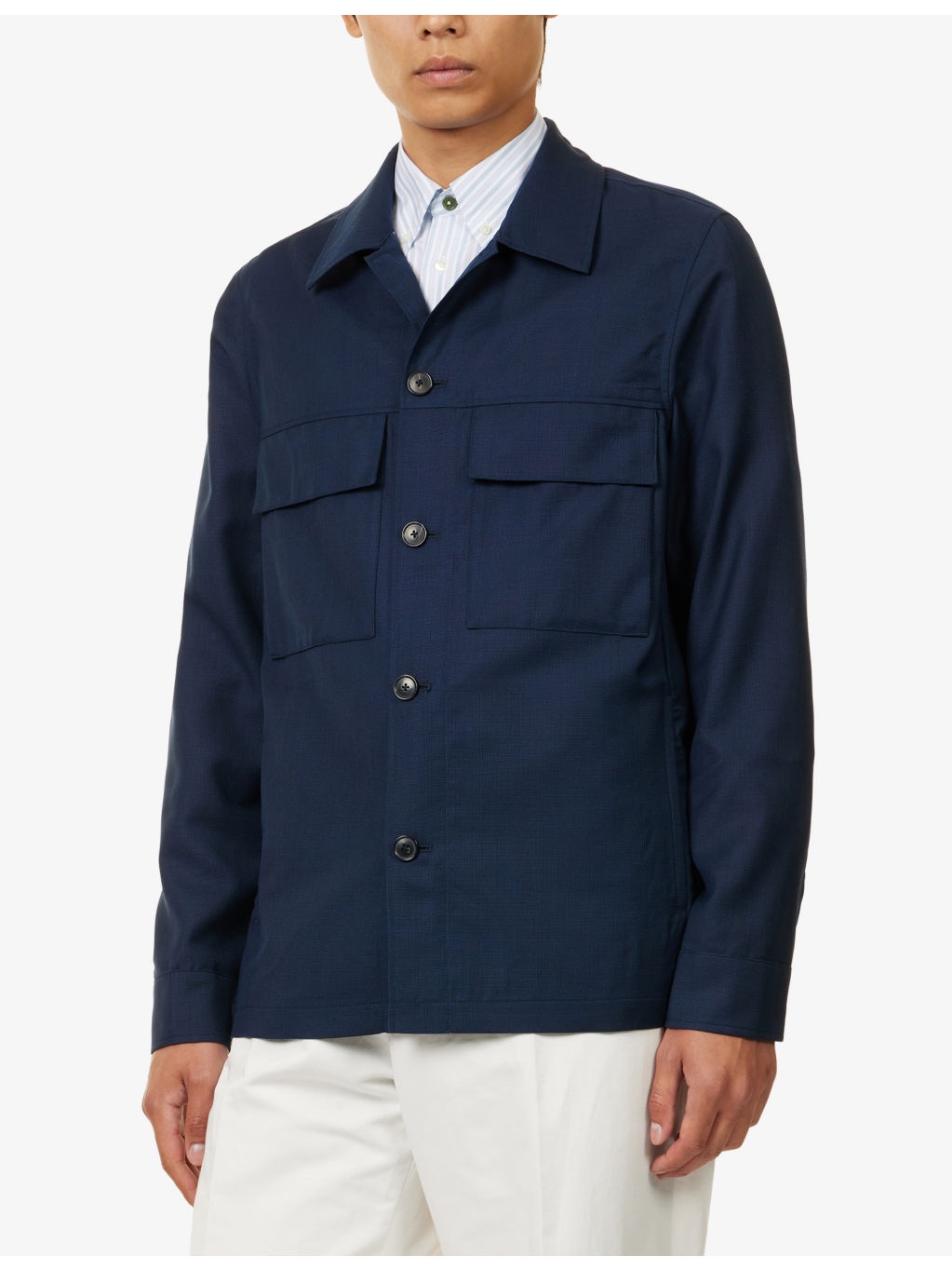 Relaxed-Fit Spread-Collar Wool Jacket - 3