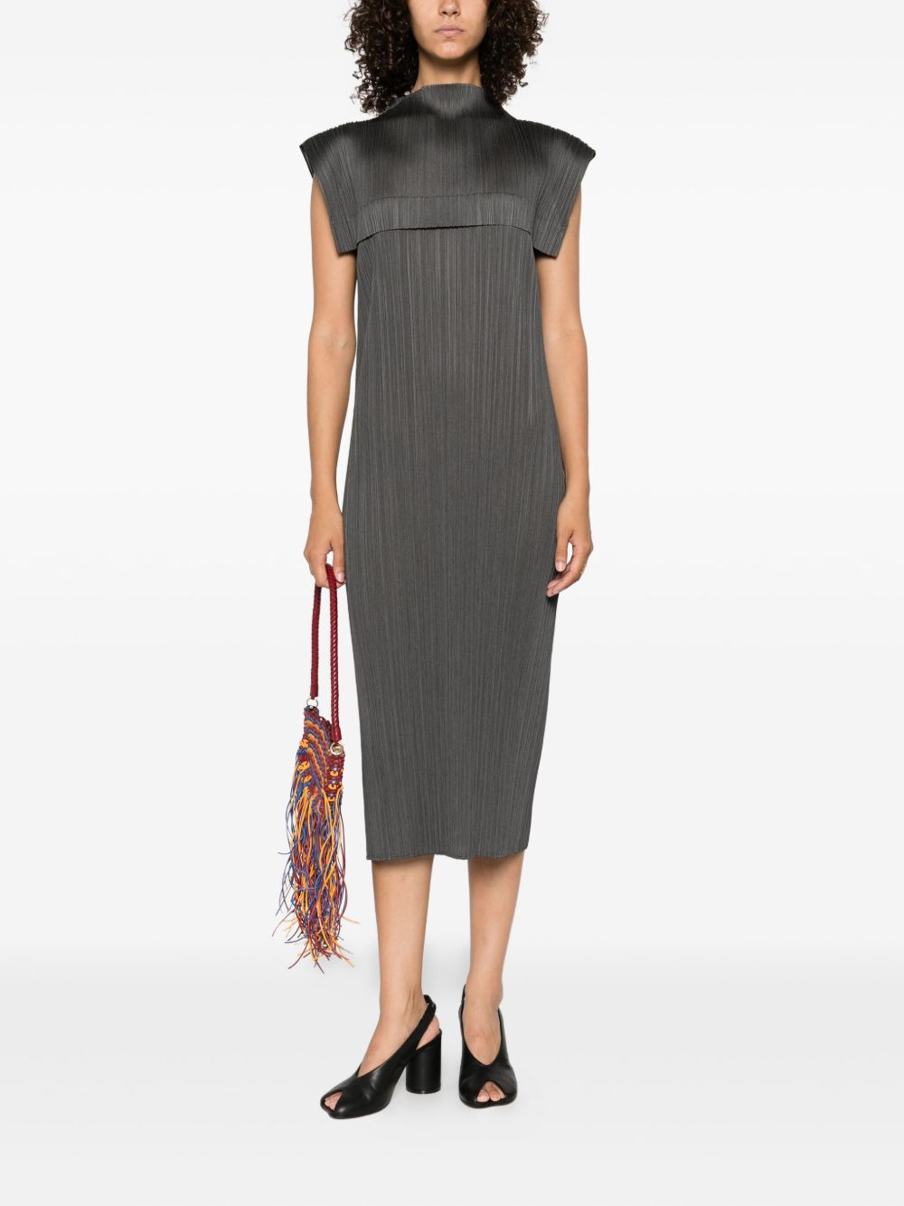 pleated cape dress - 2