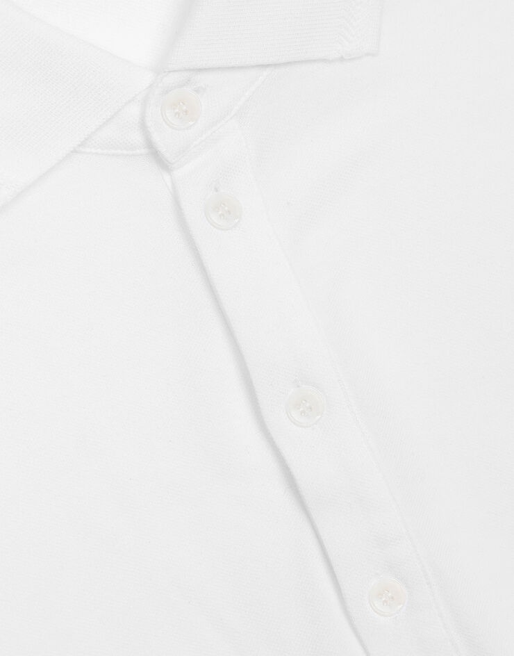 Cotton piqué polo-shirt with lurex embroidery - 4