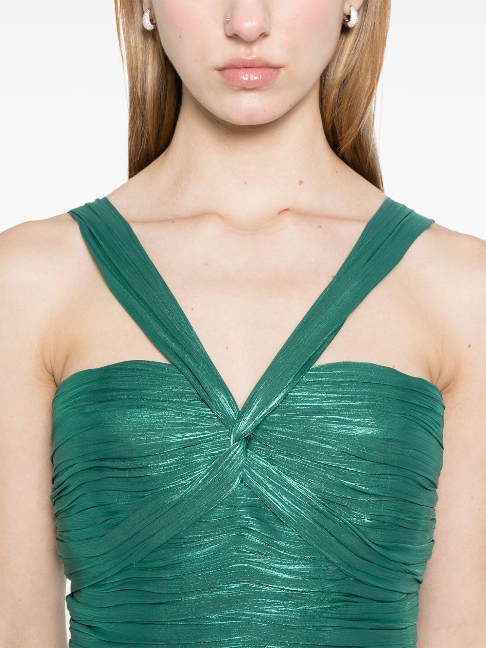 lurex georgette maxi dress - 5