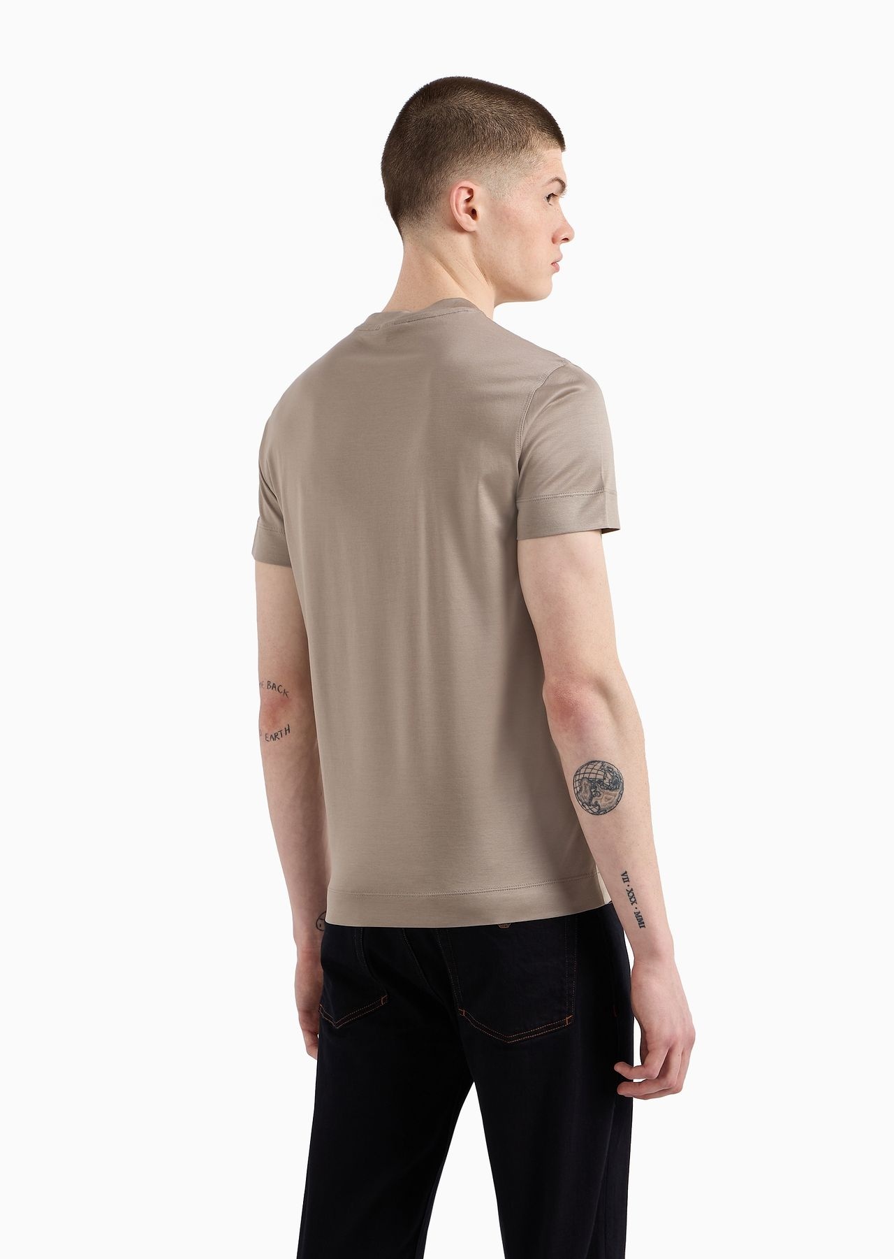 Lyocell-blend jersey T-shirt with ASV EA logo raised embroidery - 3