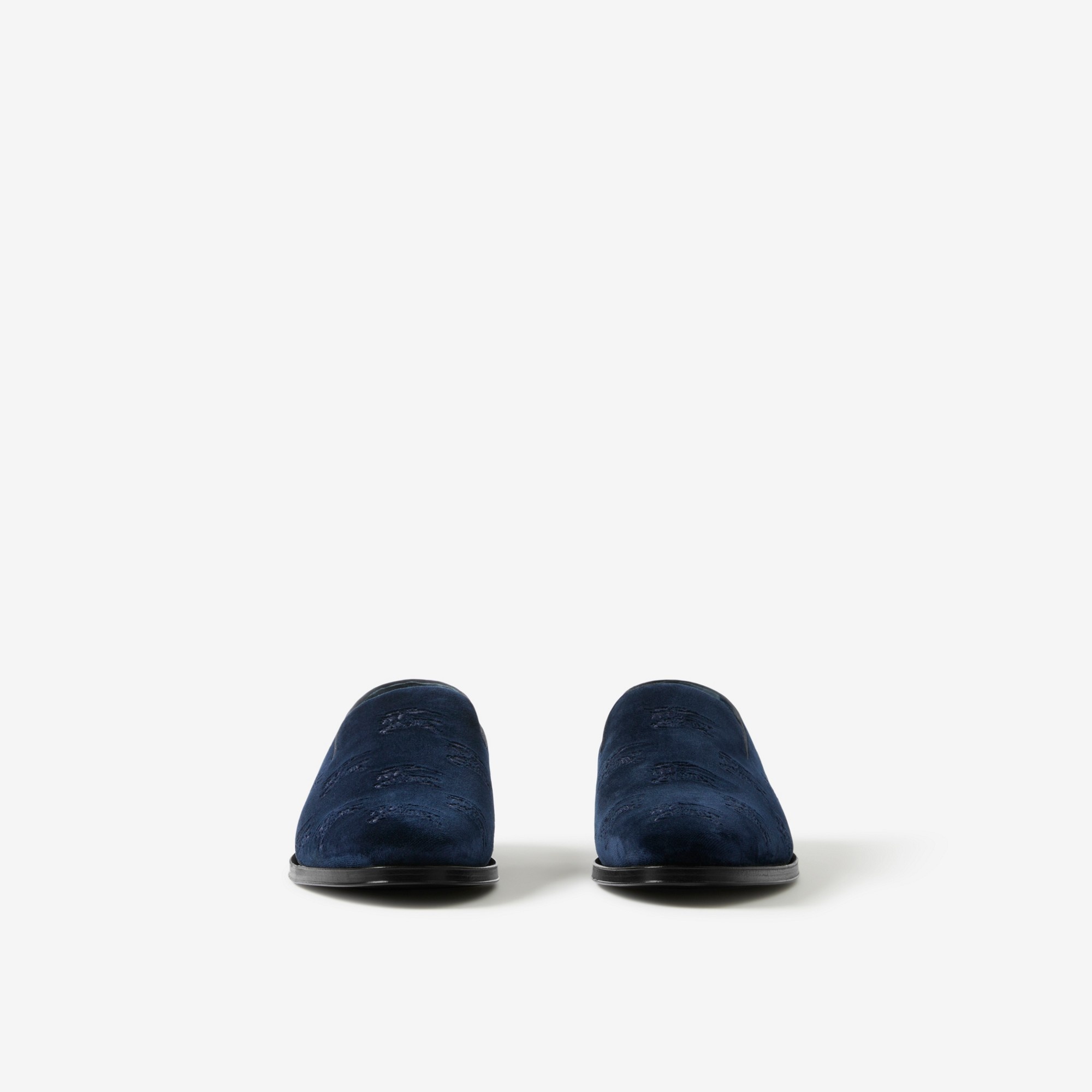 Embroidered EKD Velvet Loafers - 2
