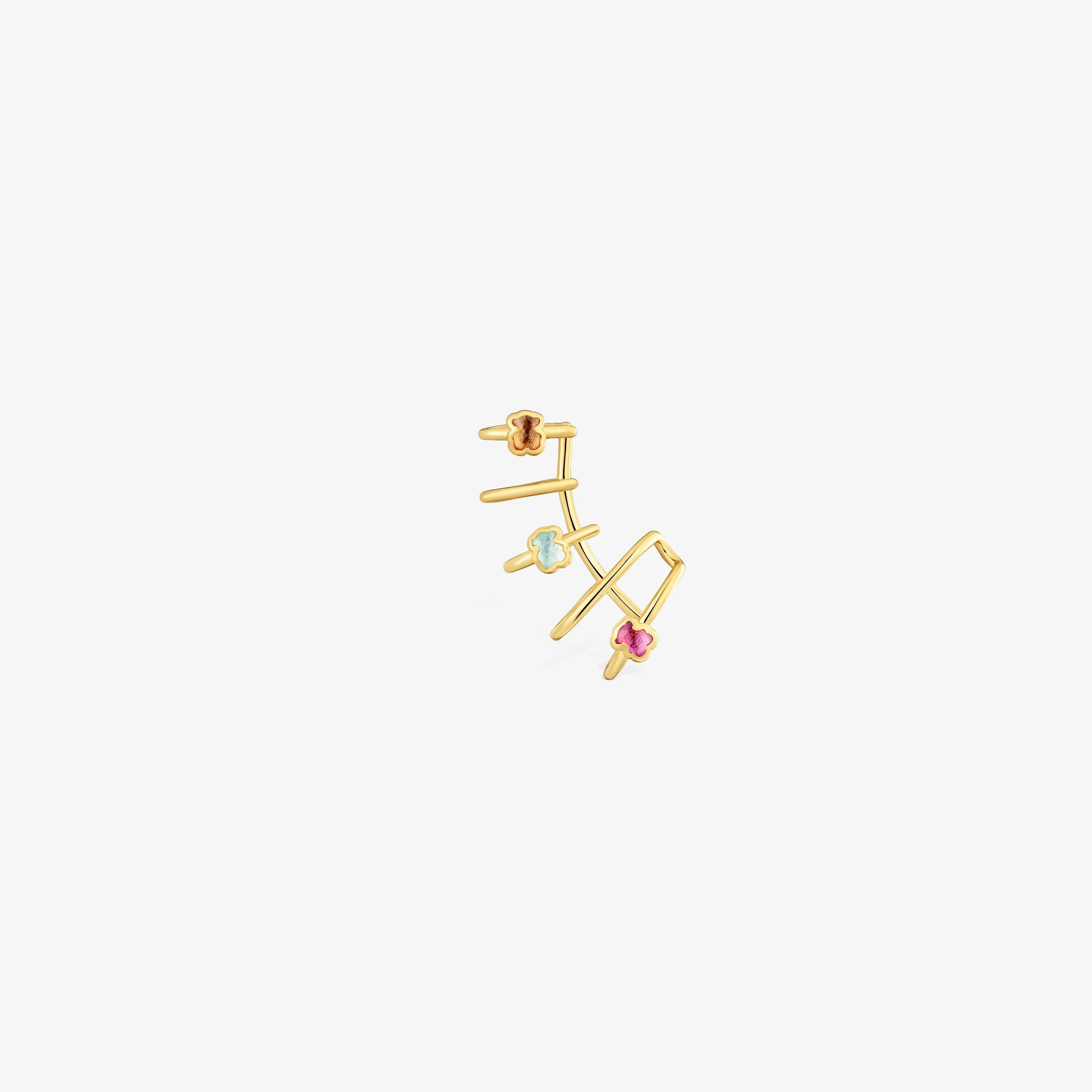 Earcuff with 18K gold vermeil and laboratory-grown gemstones Icon Color LGG - 1