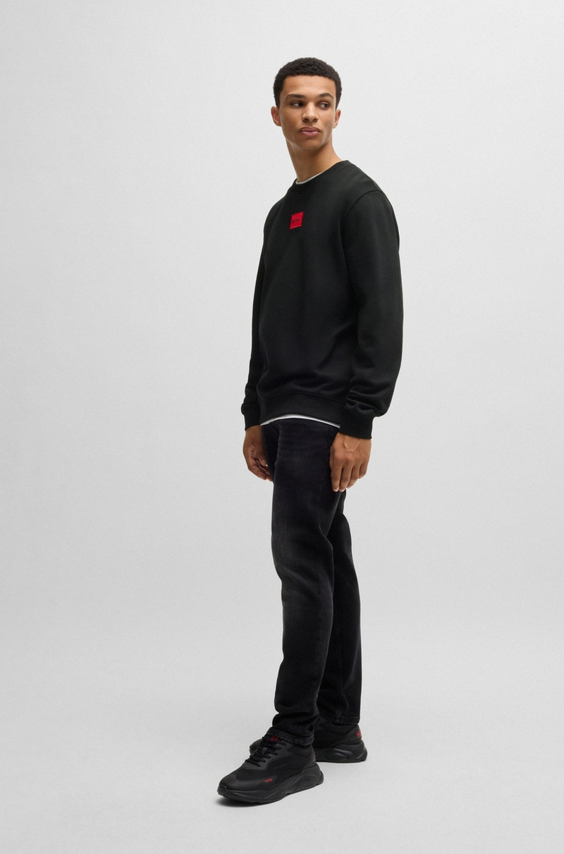 HUGO COTTON-TERRY REGULAR-FIT SWEATSHIRT WITH LOGO LABEL outlook