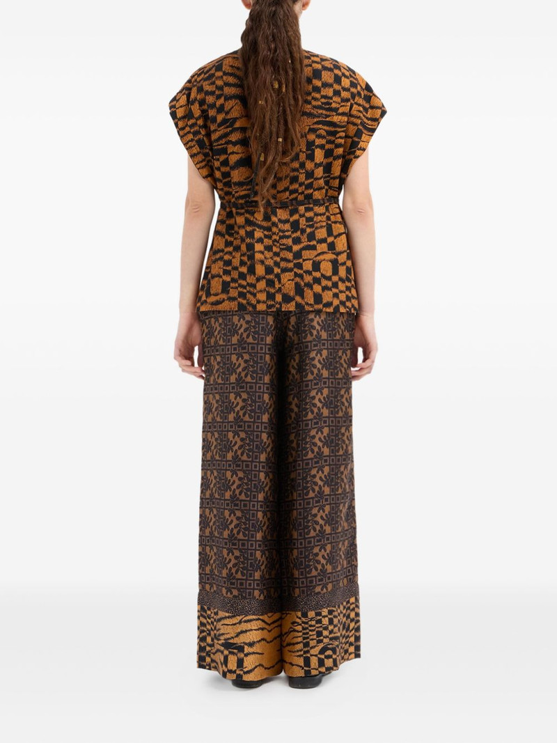 geometric-print wrap top 3