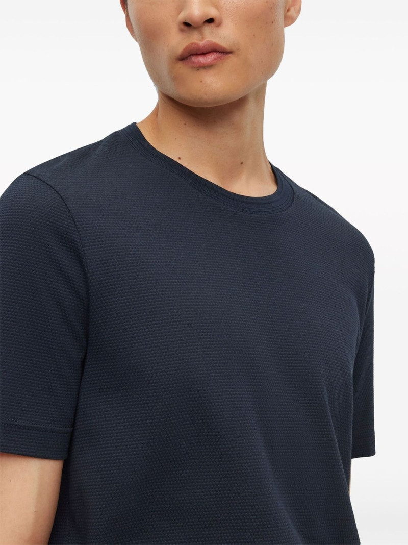 logo-tag bubble-jacquard cotton T-shirt 5