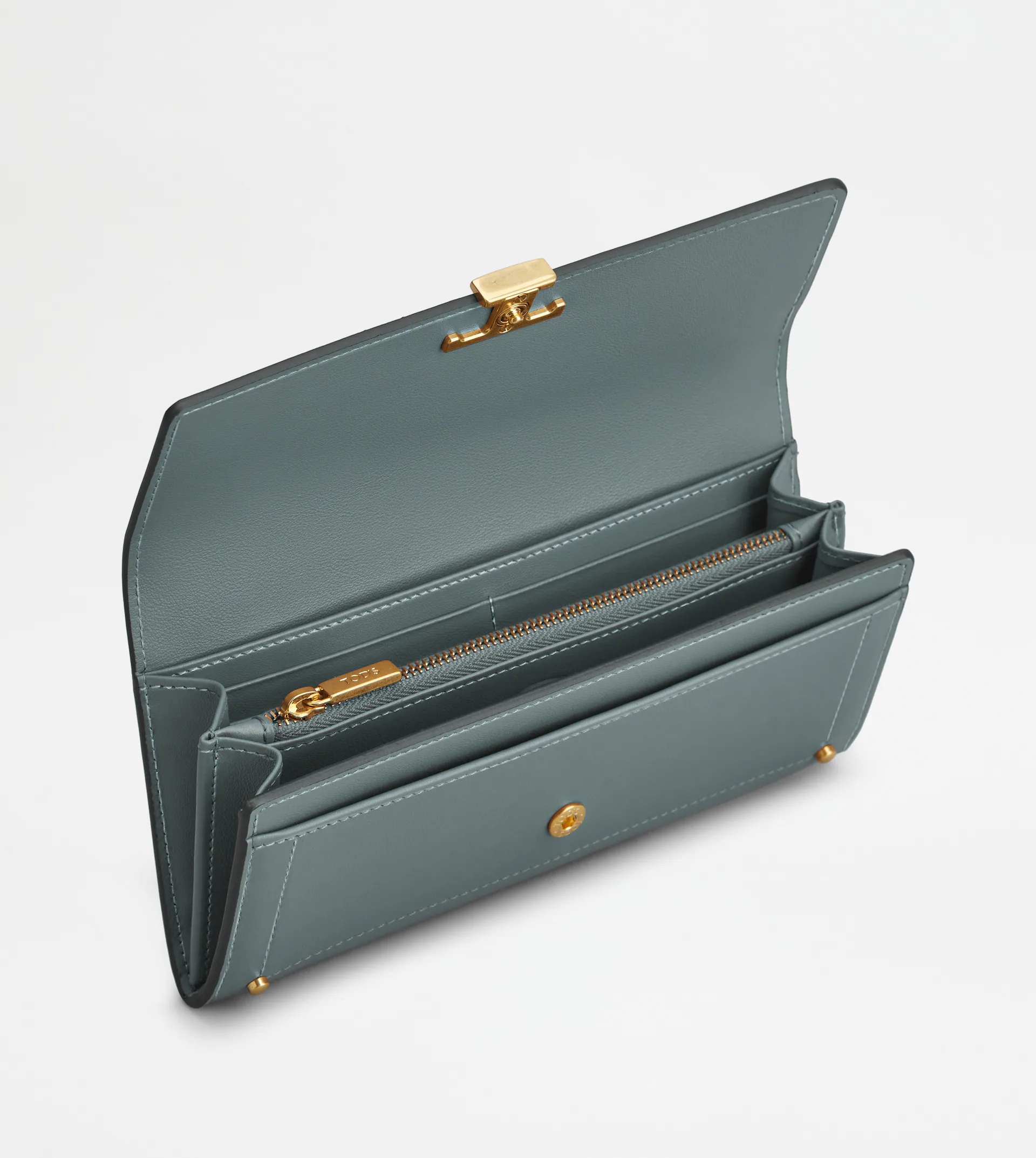 T TIMELESS WALLET IN LEATHER - LIGHT BLUE - 2