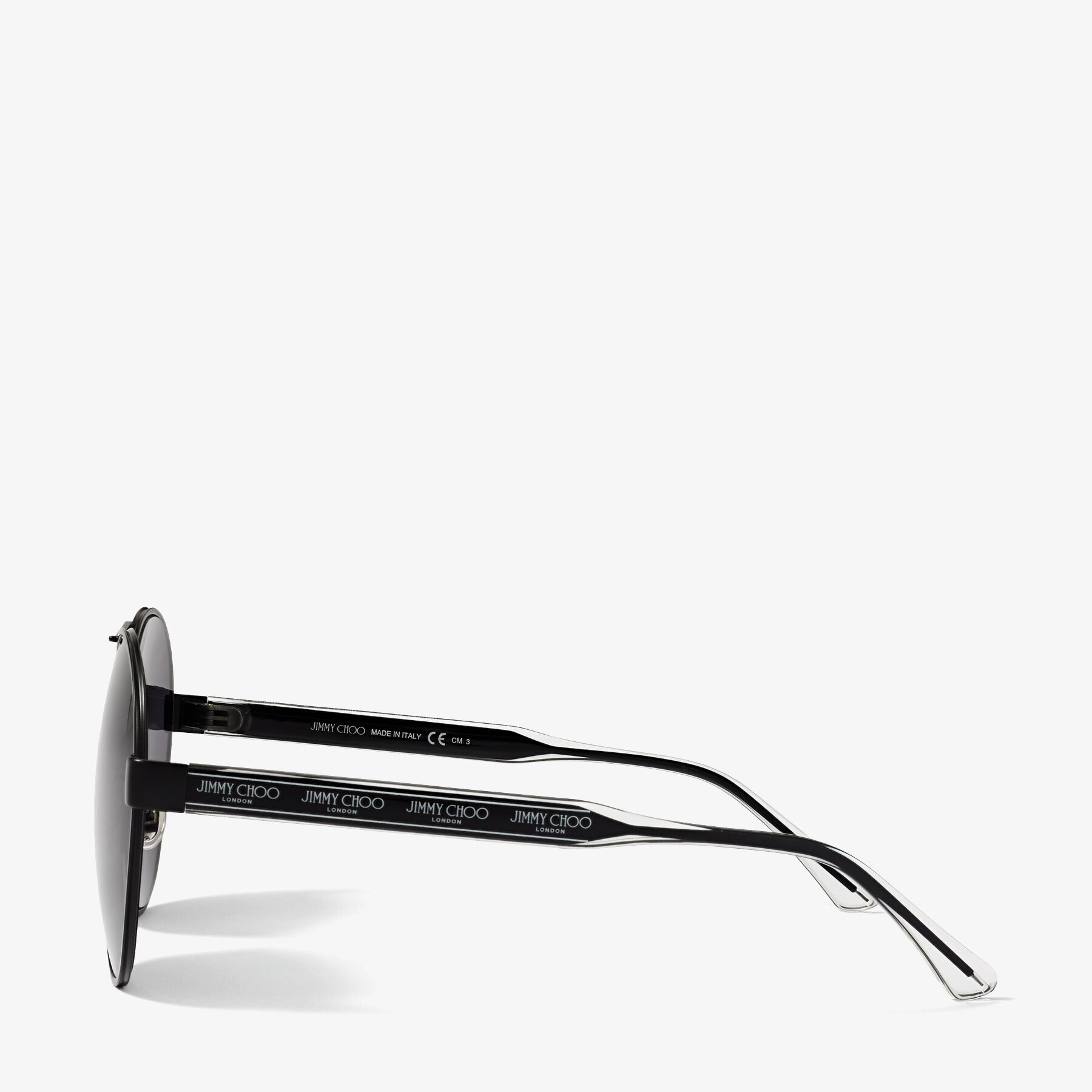 Yann
Black Round-Frame Sunglasses with Repeat Logo - 2