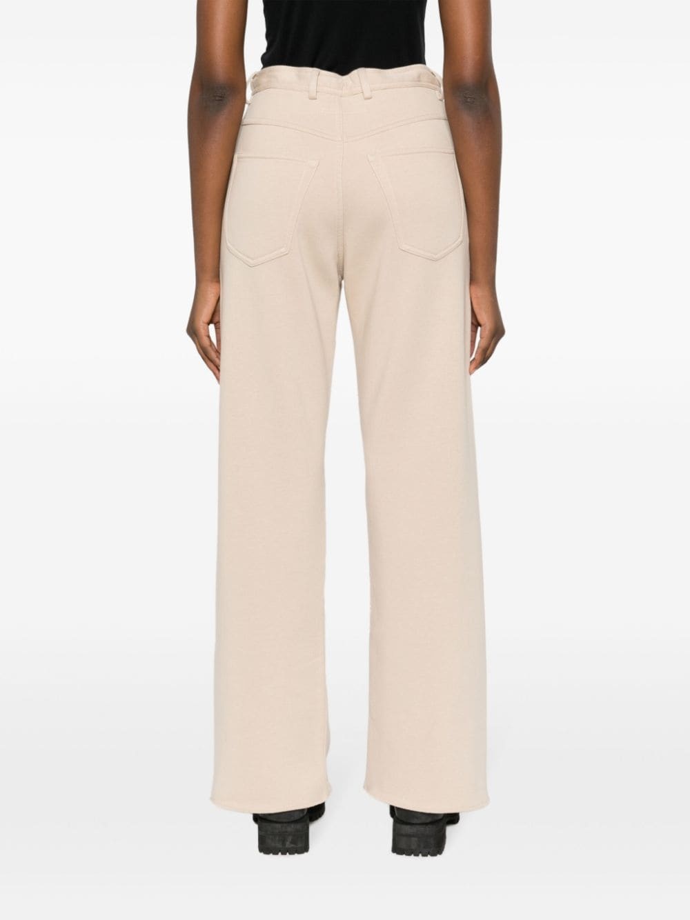 signature numbers-motif wide-leg trousers - 4