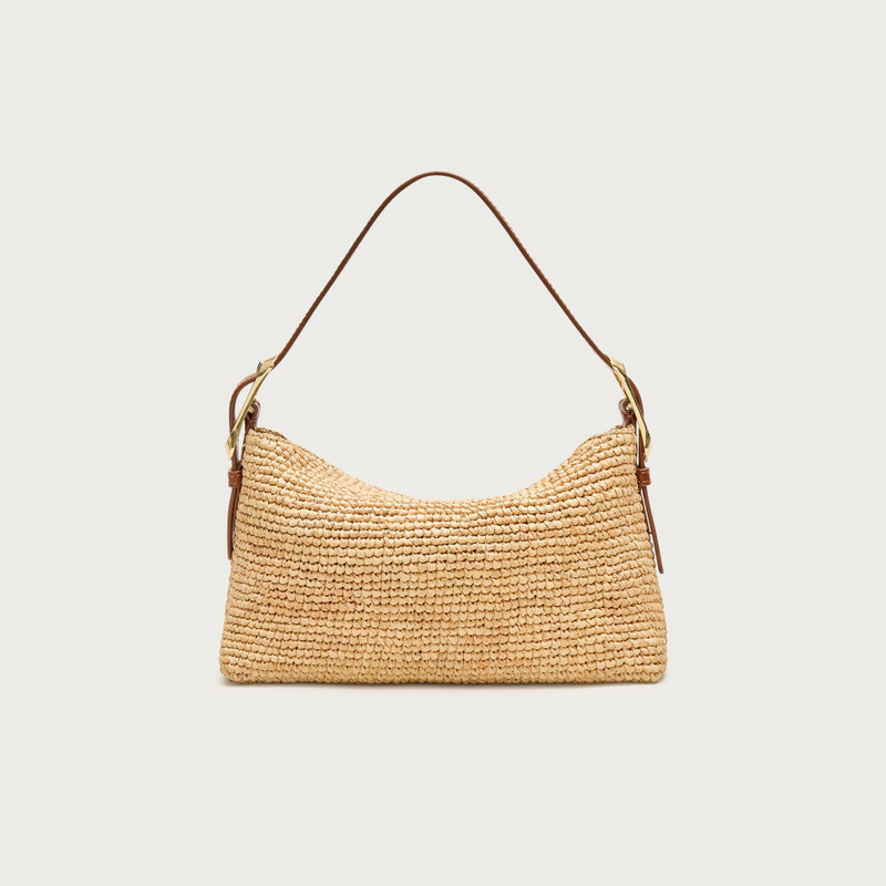 Berkeley small handknotted shoulder bag in raffia 4