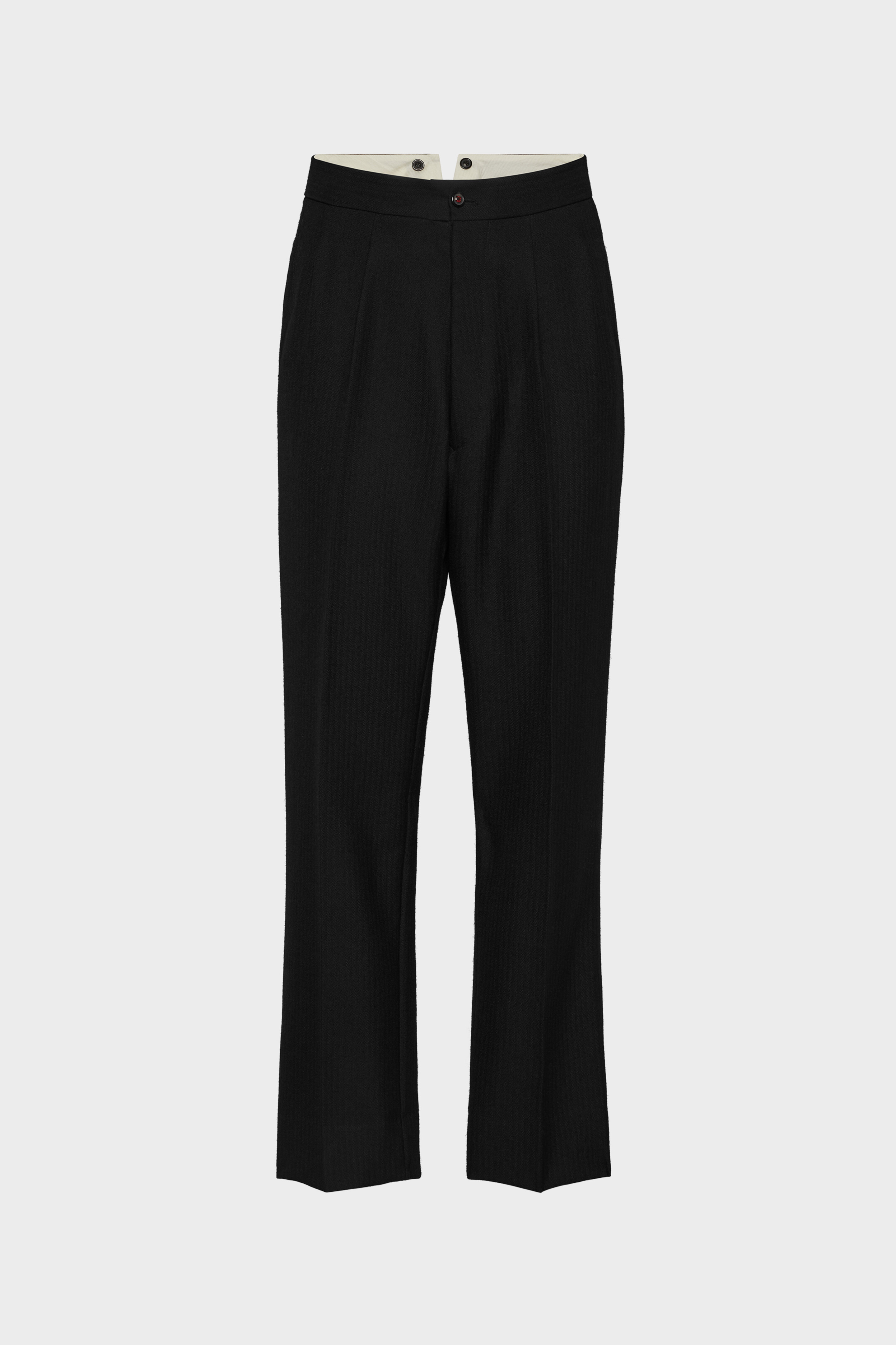 Wool Herringbone Trousers - 2