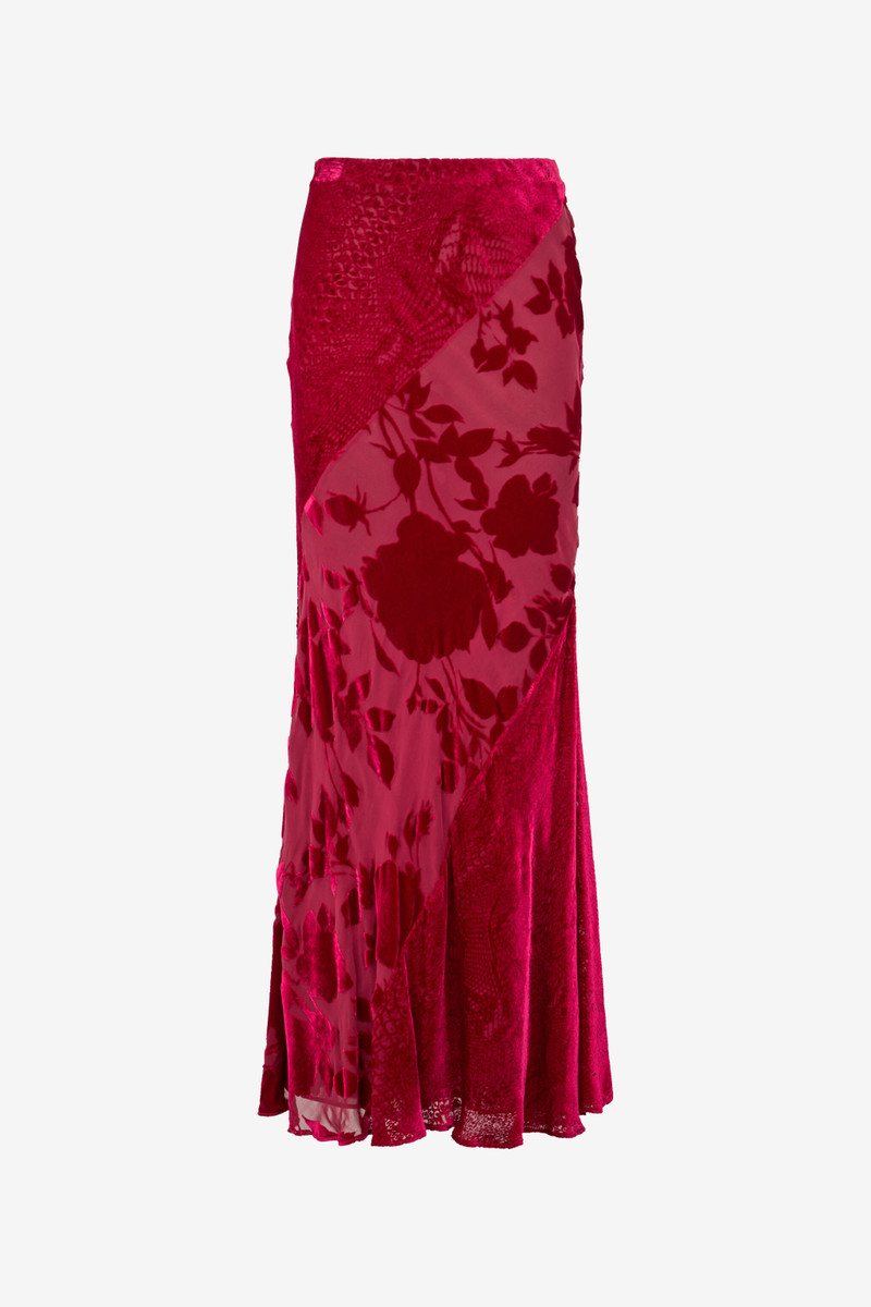 Long Skirt With Rose And Python Pattern 1