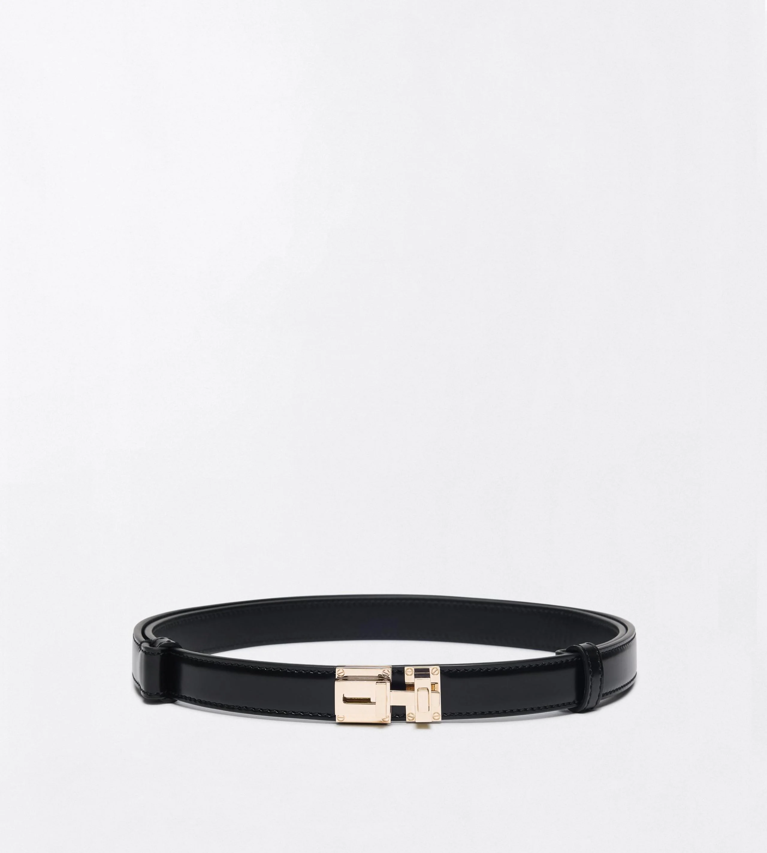 SPAZZOLATO LEATHER T LATCH BELT - 1