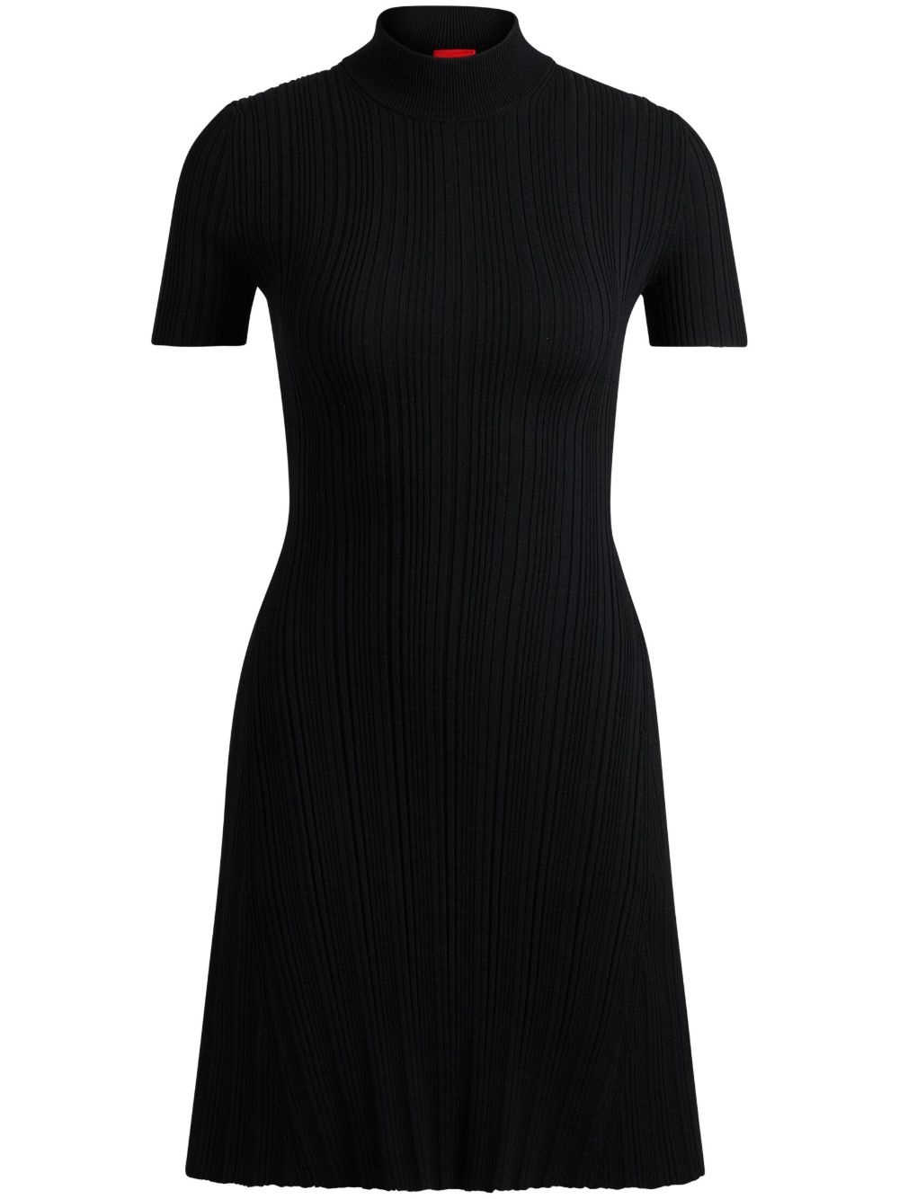 logo-appliqué ribbed knit dress - 1