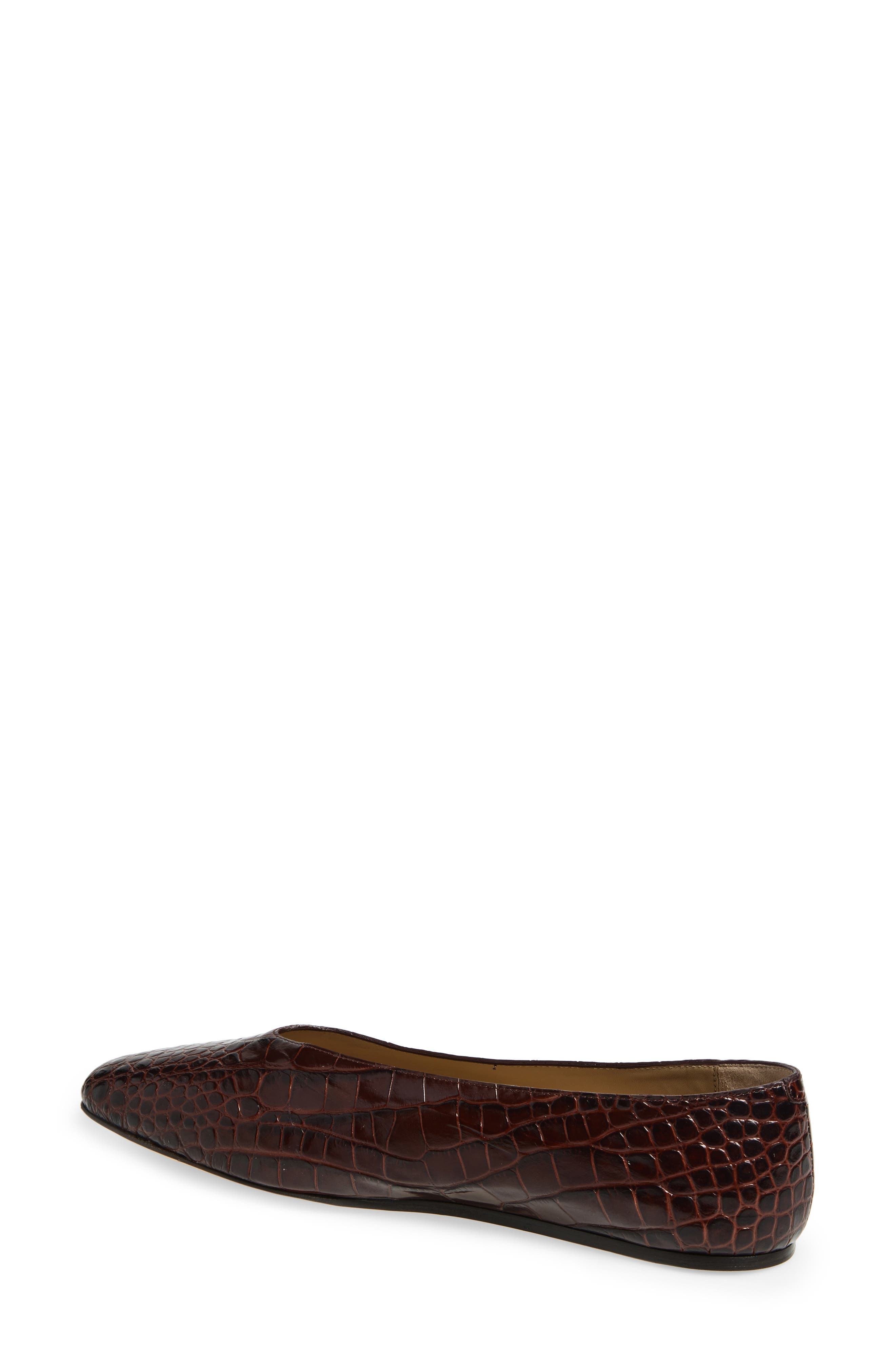 Le Monde Beryl Regency Croc Embossed Flat in Coco Brown at Nordstrom - 2