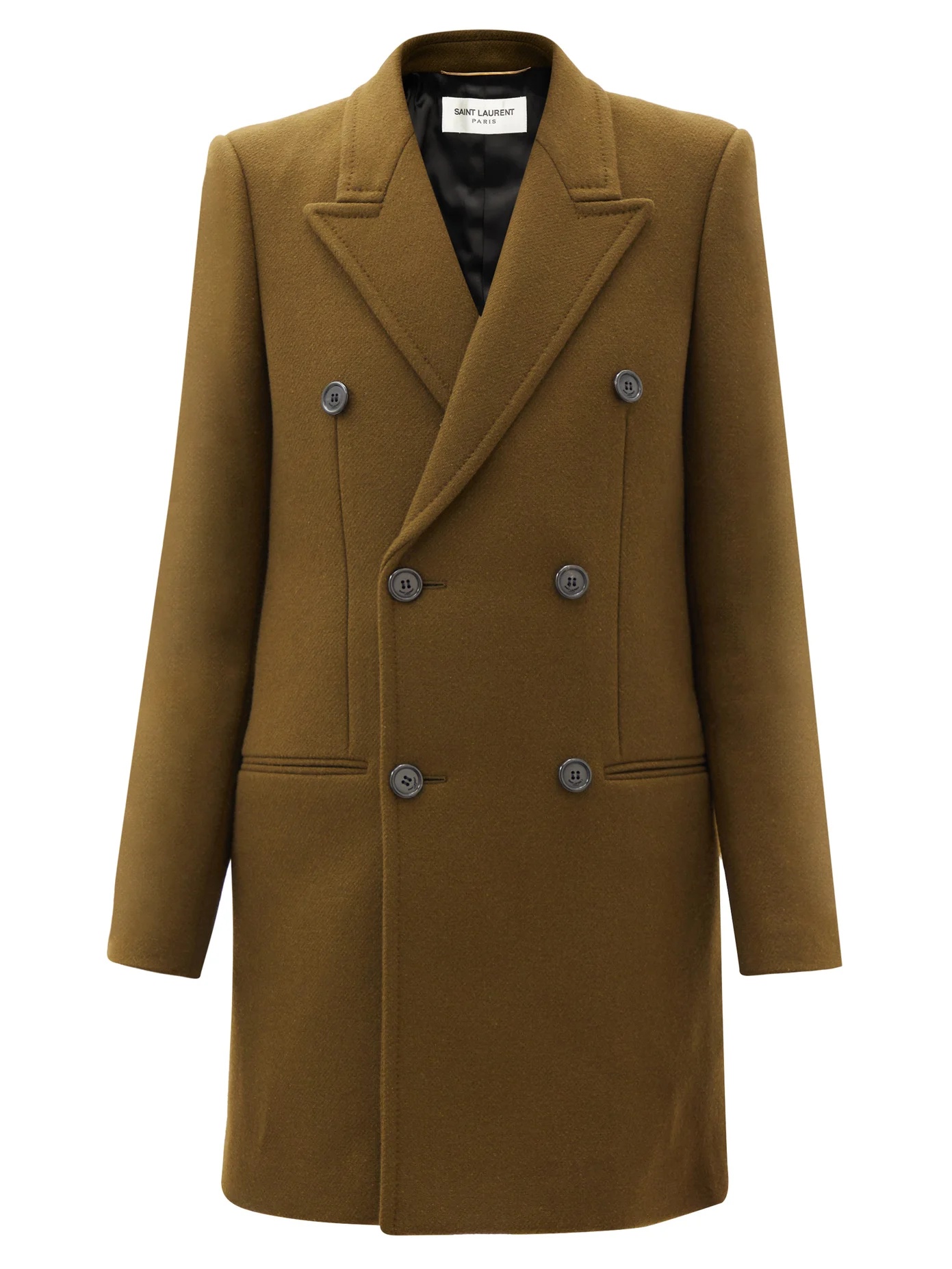 Double-breasted wool-blend coat - 1