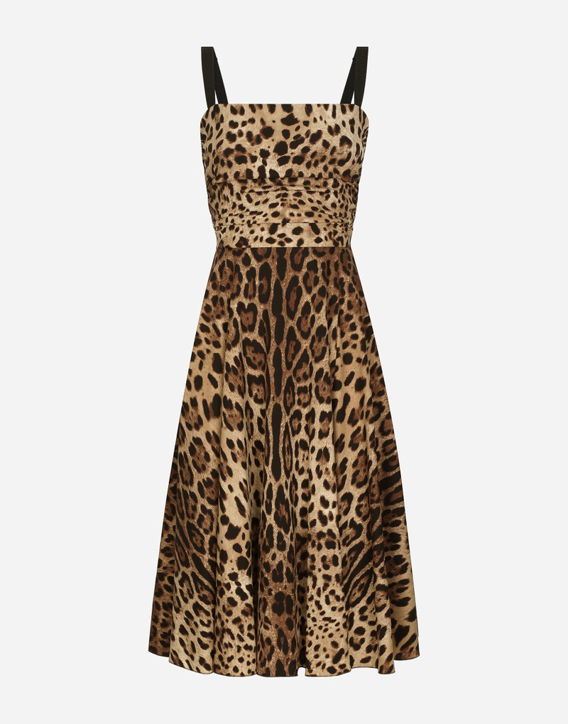 Leopard-print cady wrap dress 1