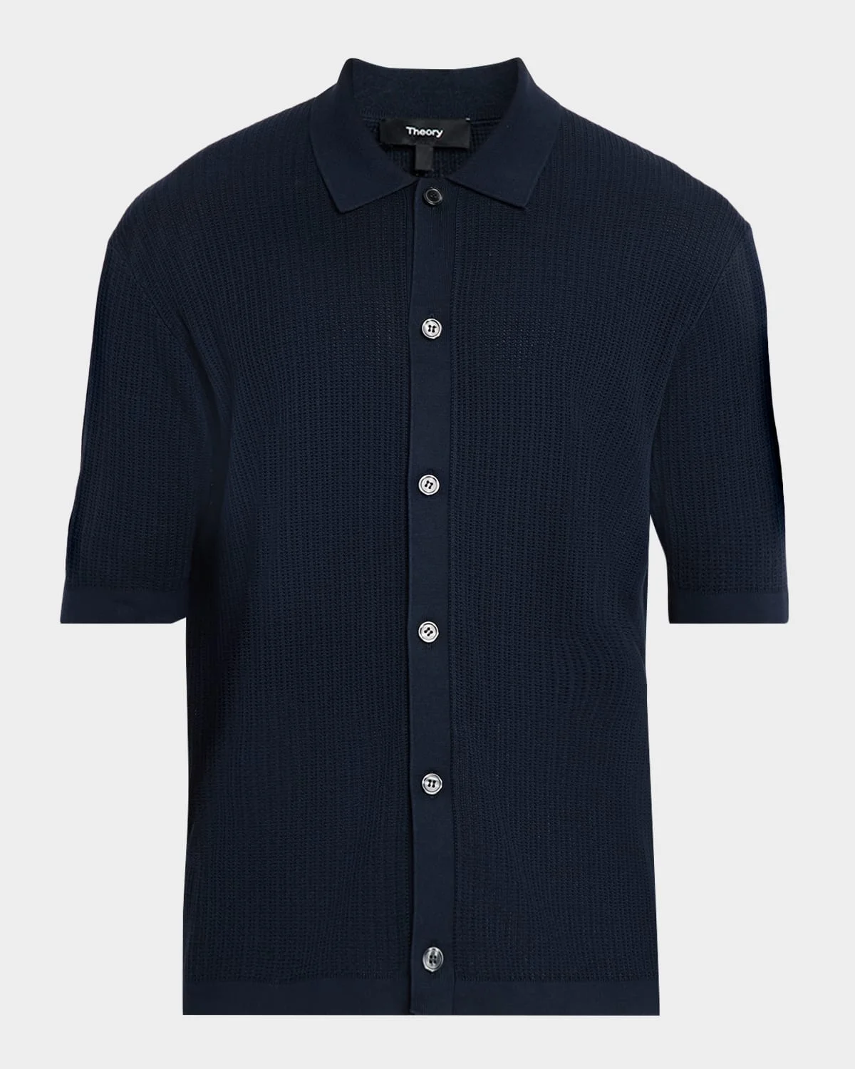 Men's Cotton Mesh Knit Short-Sleeve Shirt - 1