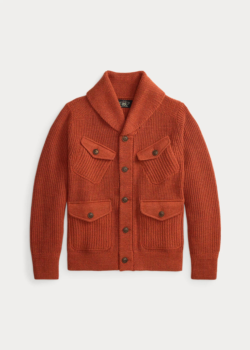Wool-Cotton Shawl-Collar Cardigan 1