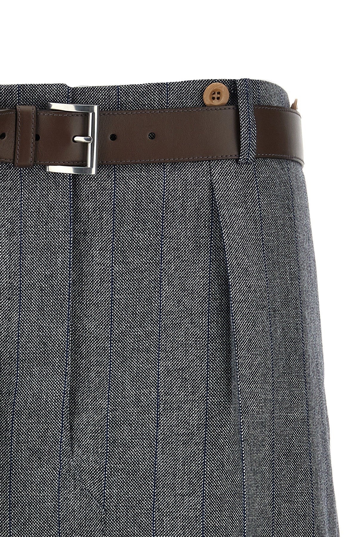 スカート PRADA Striped wool skirt Prada Vintage Archive Spring 2005 Orange Purple Stripe