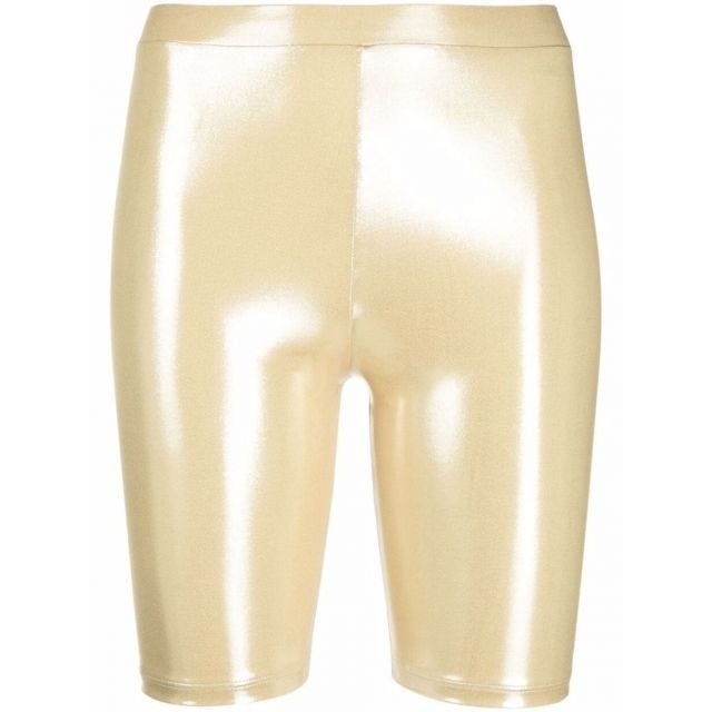 Laminated yellow cycling Shorts - 1