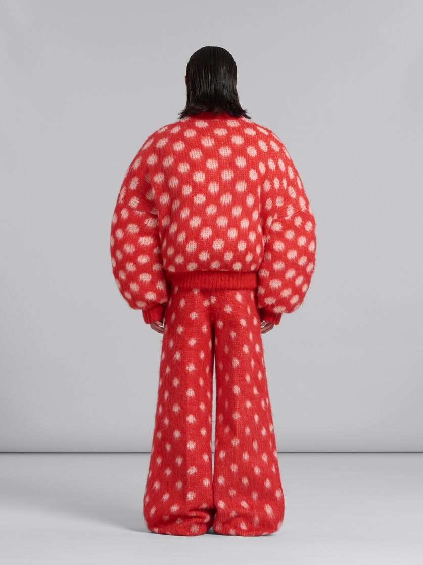 RED MOHAIR TROUSERS WITH POLKA DOTS - 3