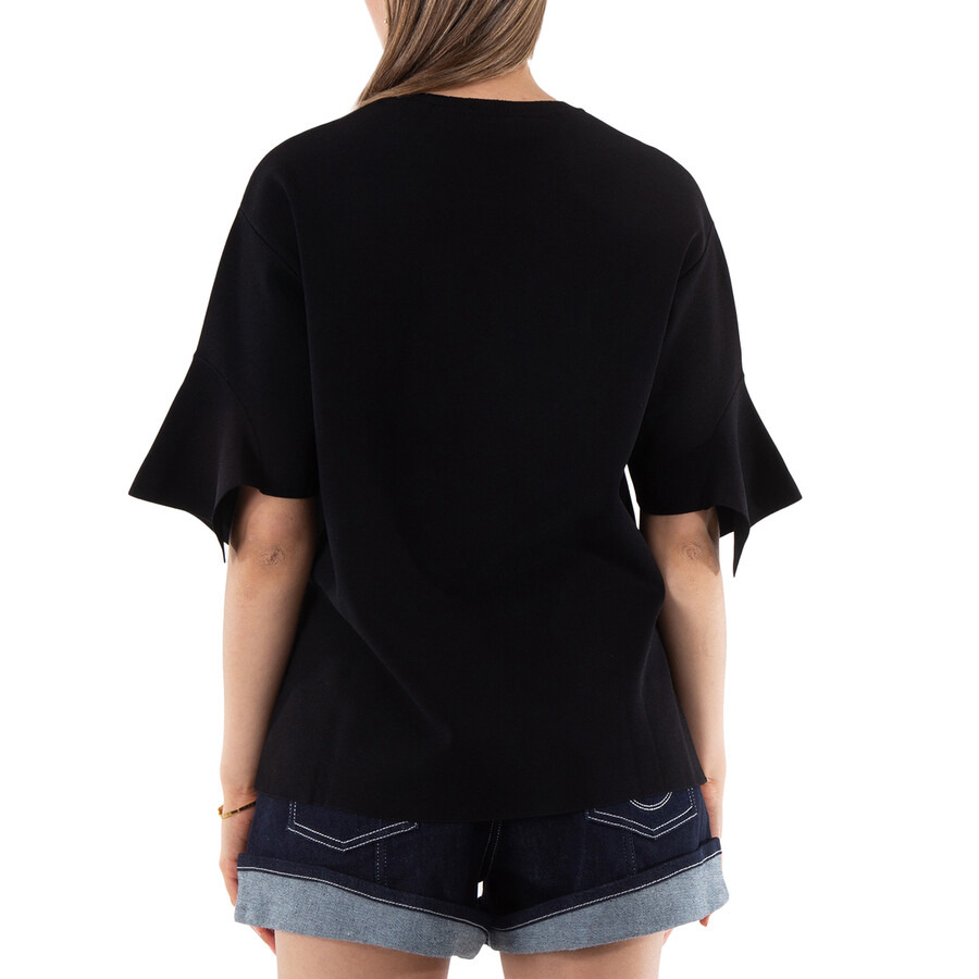 Stella Mccartney Ladies Black Compact Knit Top - 6