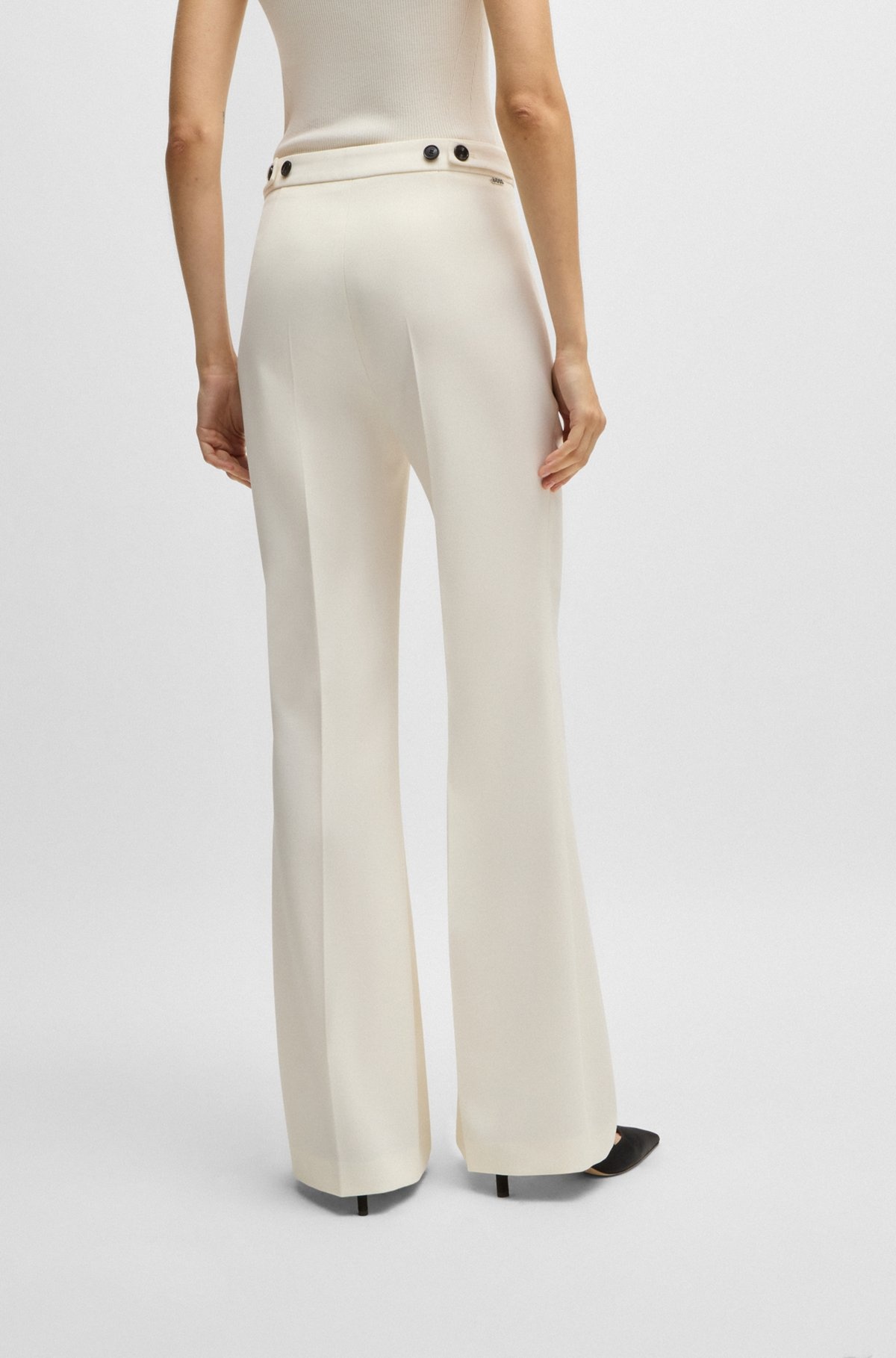 REGULAR-FIT TROUSERS IN WOOL TWILL - 4