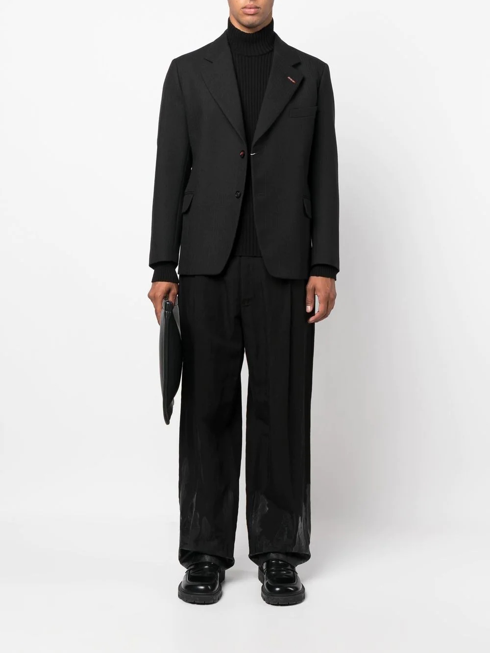 single-breasted wool blazer - 2
