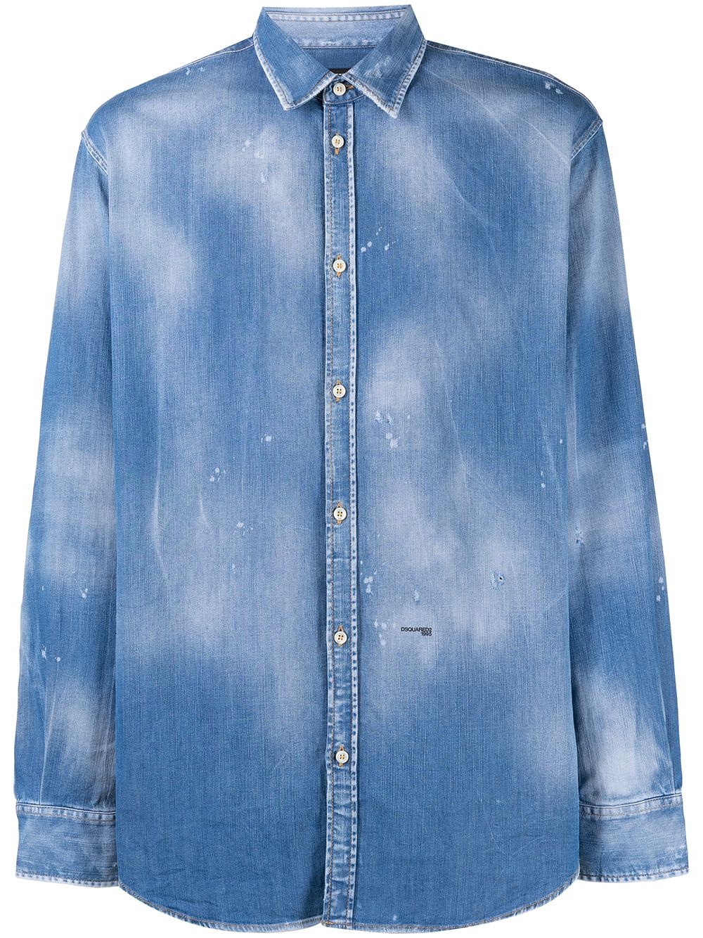 distressed-effect denim shirt - 1