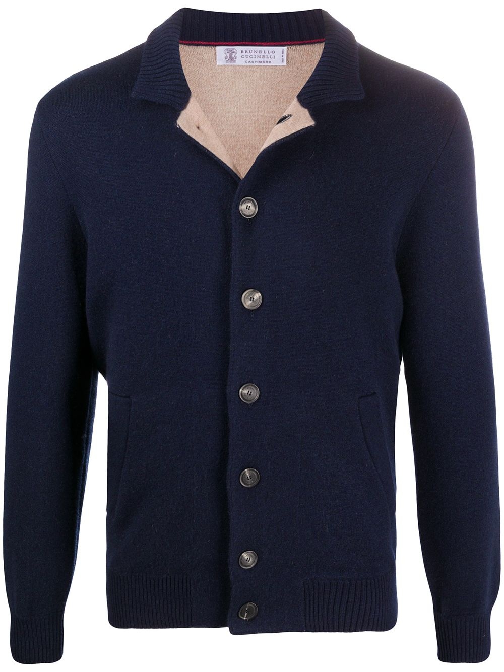 stand-up collar buttoned cardigan  - 1