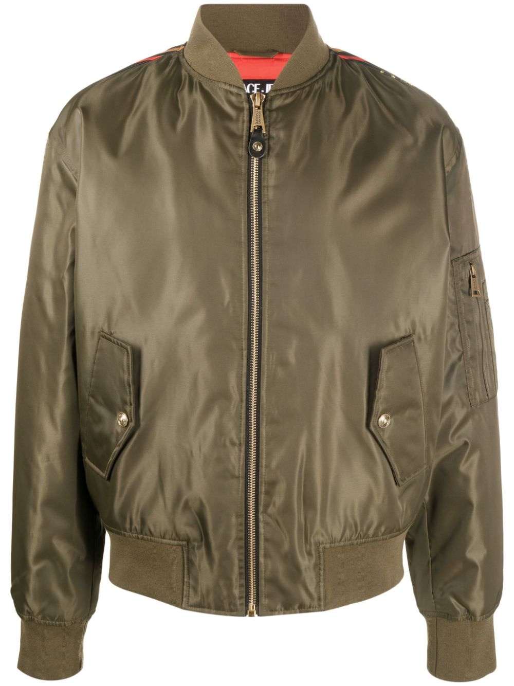 logo-print zip-fastening bomber jacket - 1