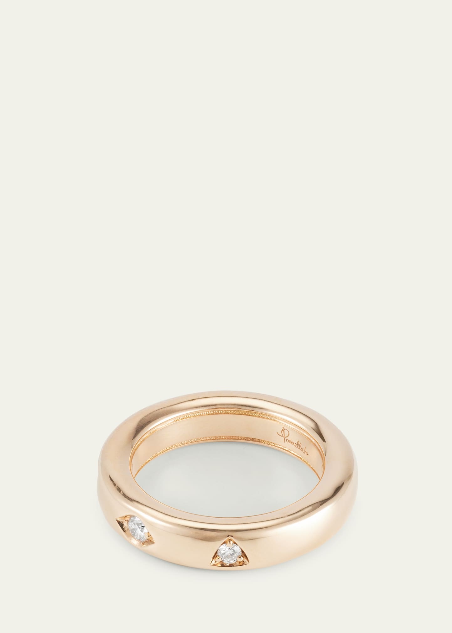 Iconica 18K Rose Gold Extra Small Fancy Set Diamond Band Ring - 4
