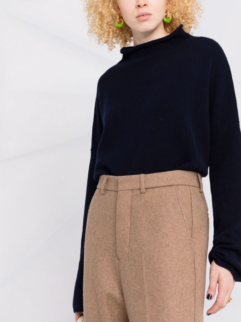 mock-neck cashmere jumper - 5