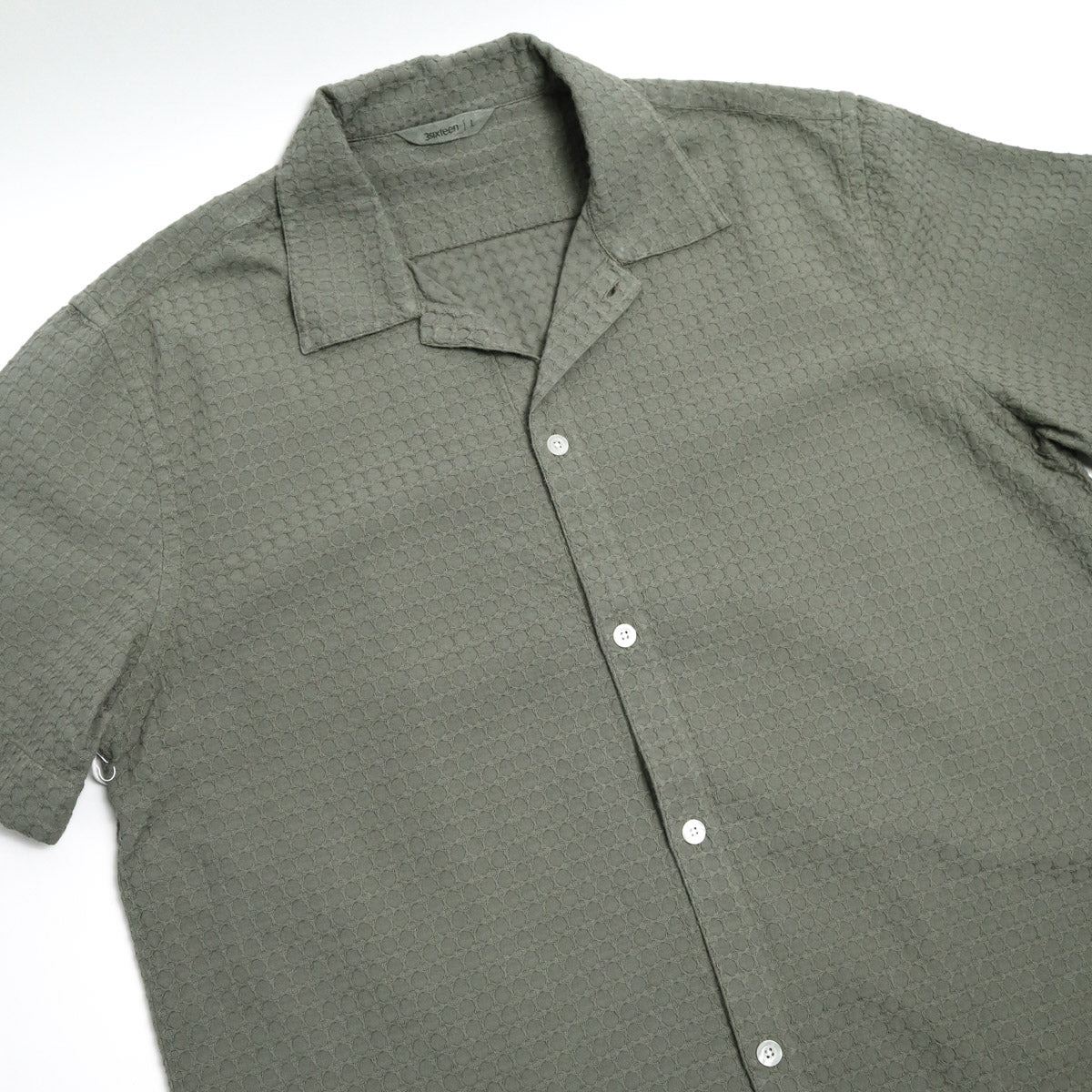 Resort Shirt Olive Geo Weave - 3