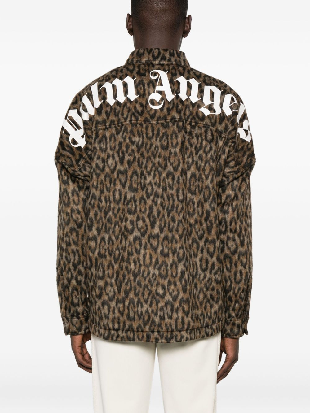 leopard-print button-fastening overshirt - 4